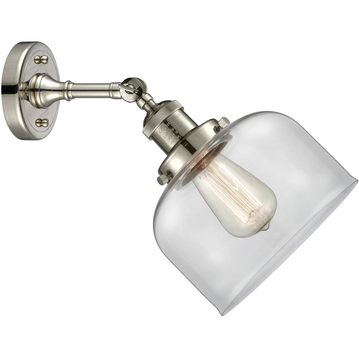 Innovations INNO203-PN-G72-LED Modern LED Wall Sconce Light Fixture - Polished Nickel Finish - Energy Efficient Indoor/Outdoor Lighting for Bedroom, Hallway & Porch