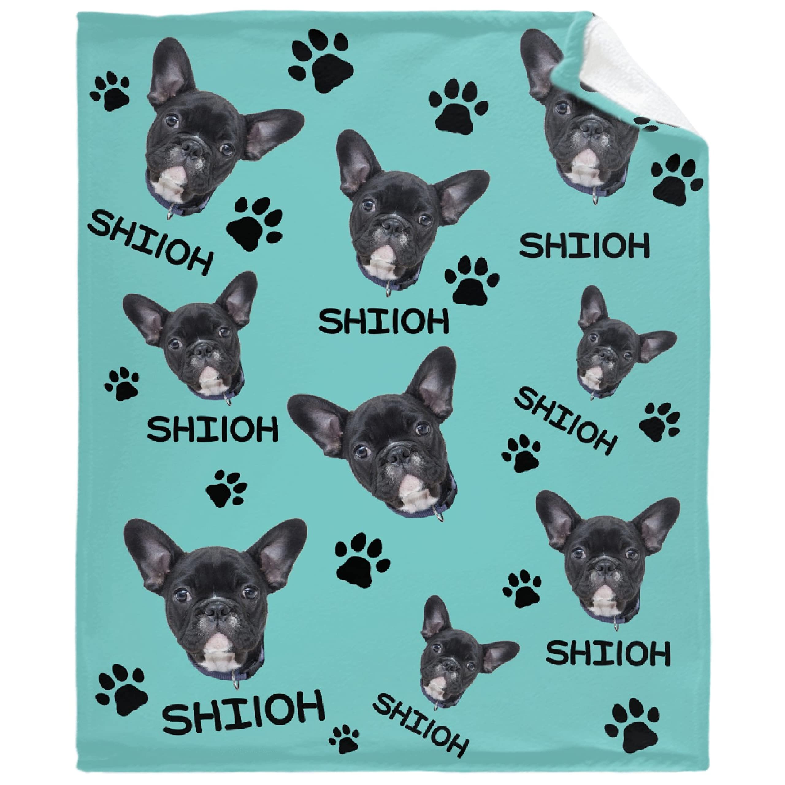 Custom Personalized Dog Blanket with Name - XL 90x120 Inch Soft Pet Throw for Dogs & Cats - Perfect Gift for Dog Lovers, Cute Paws & Bones Design - Great for Sofa, Bed & Travel Use