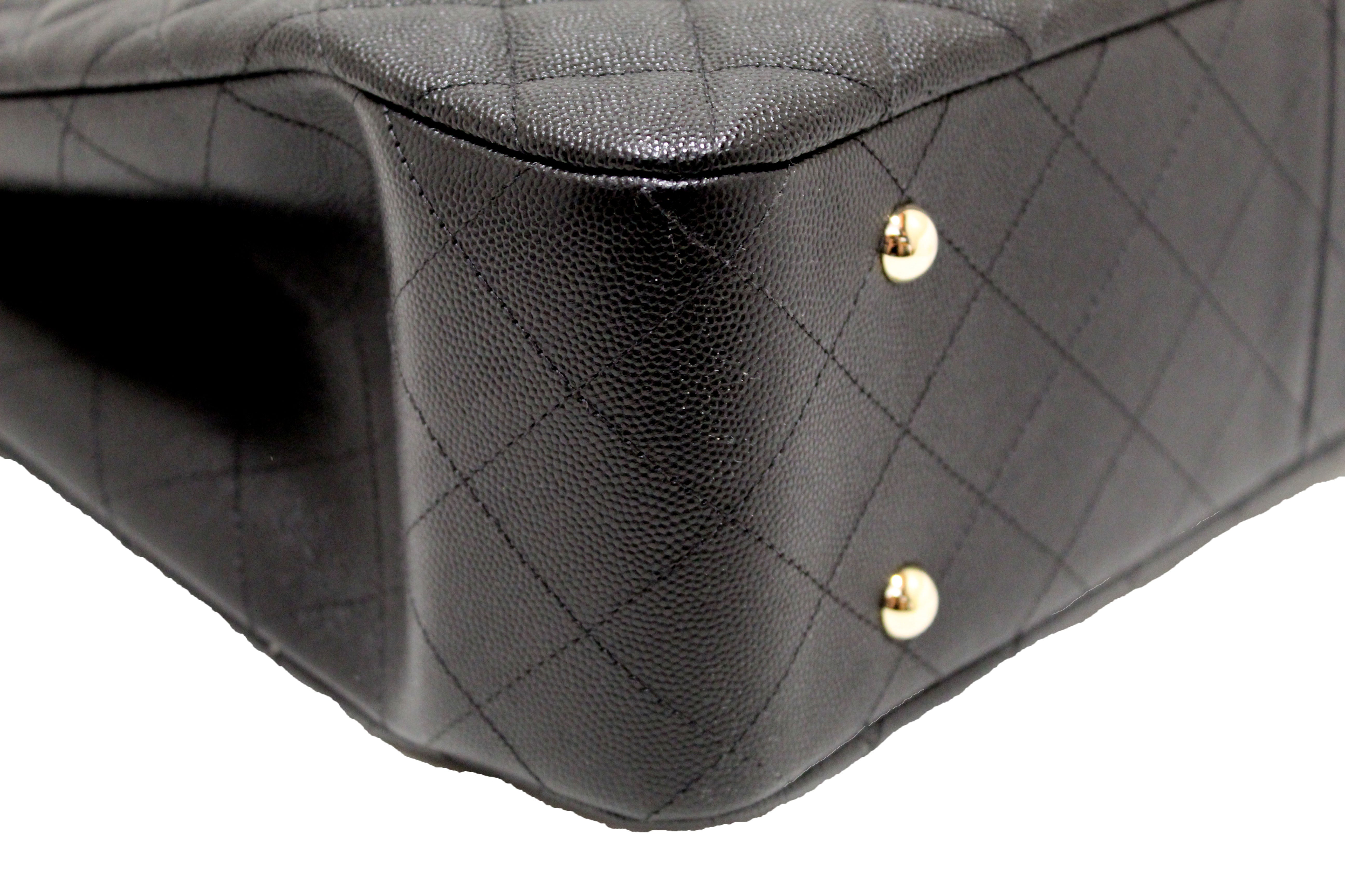 Authentic Chanel Black Quilted Caviar Leather Large Shopping Tote Bag for Women - Luxury Designer Handbag for Work, Travel & Everyday Use