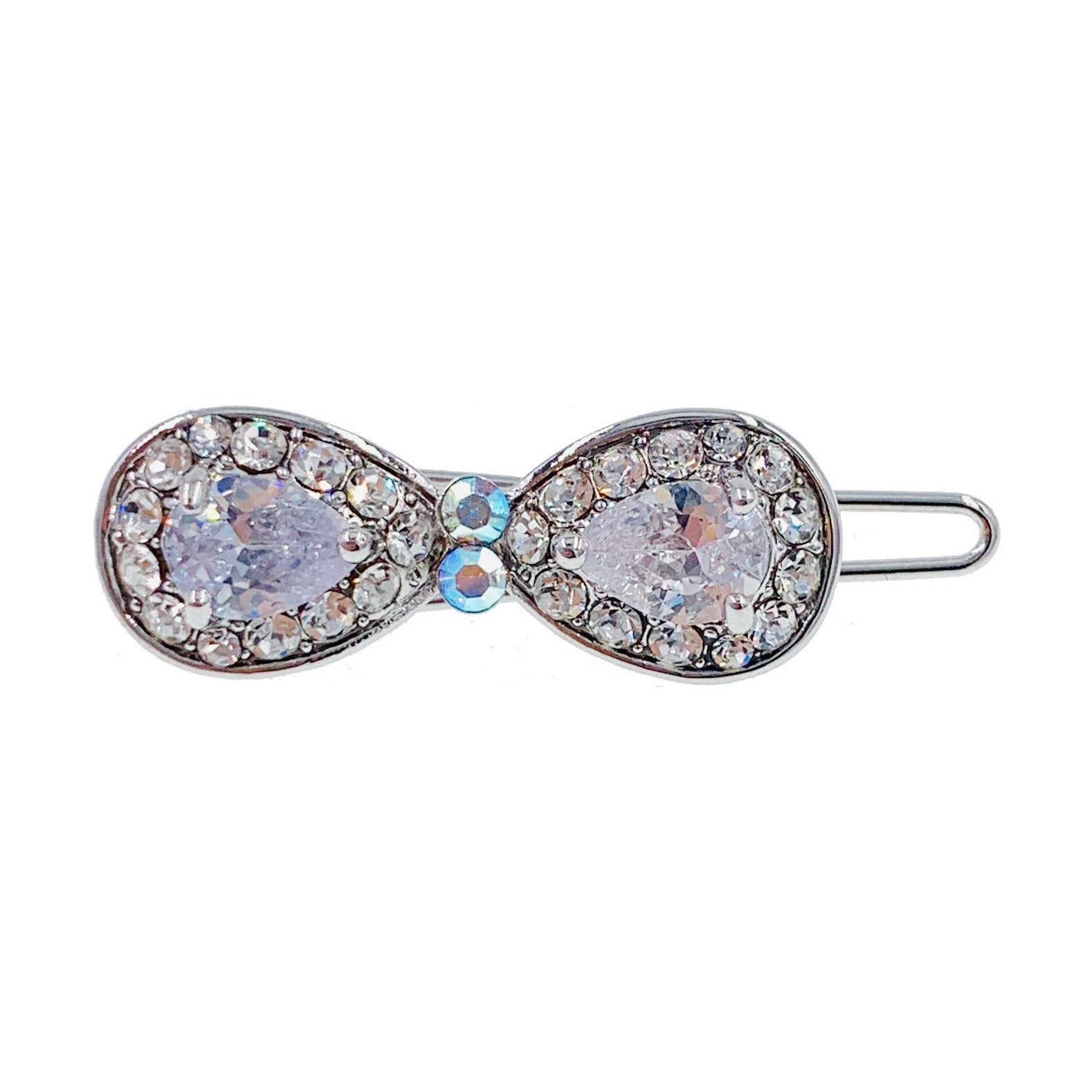 Elegant Bubble Mini Bow Hair Clip with Cubic Zirconia Crystals - Perfect for Weddings, Parties & Everyday Glamour