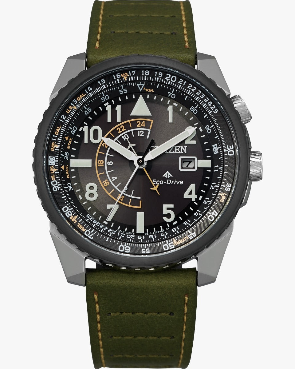 Citizen Men's Promaster Nighthawk Stainless Steel Watch - Pilot & Travel Chronograph with Date Display - Perfect for Aviation Enthusiasts & Business Professionals