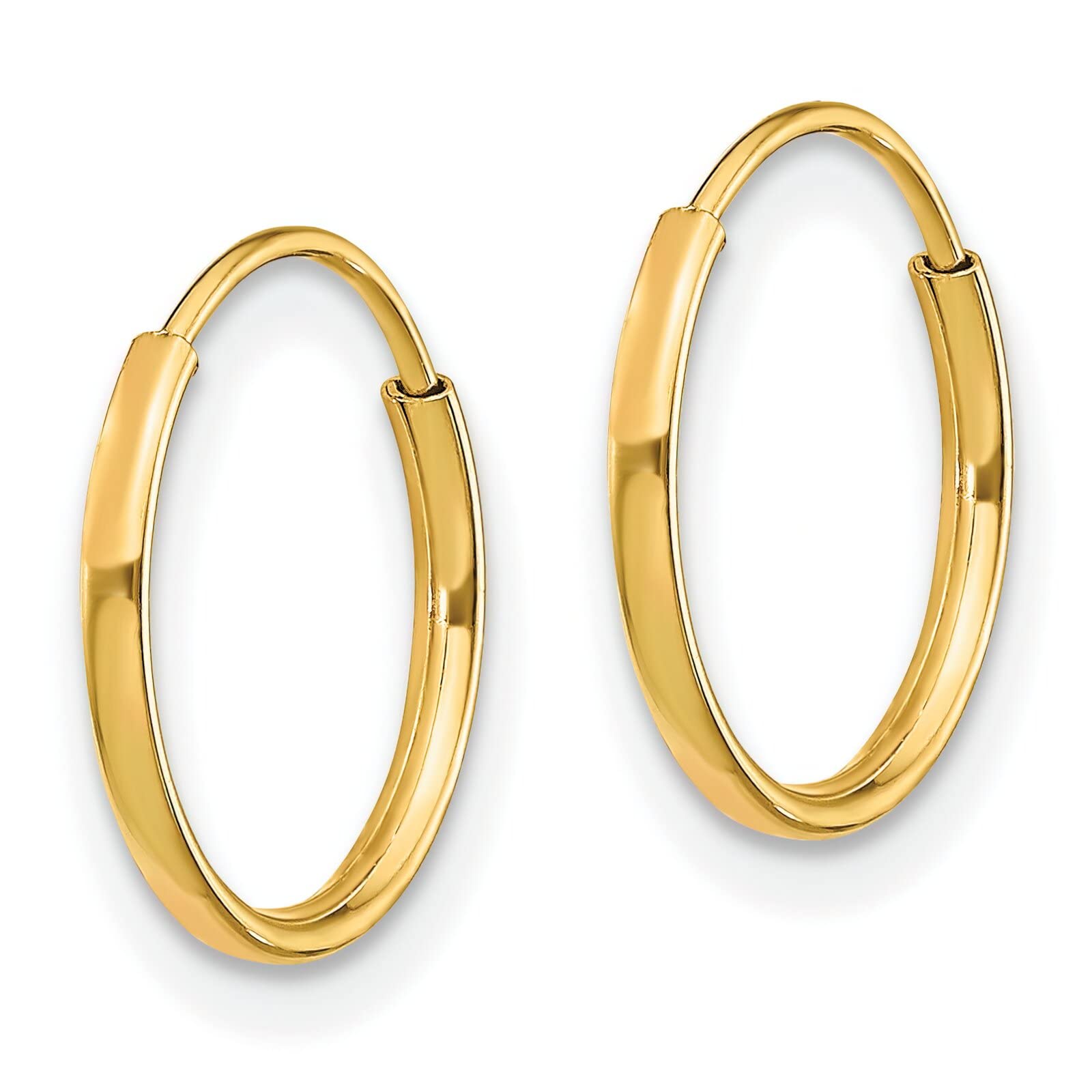 14K Yellow Gold Endless Hoop Earrings for Women - Classic Minimalist Circle Huggie Earrings - Perfect for Everyday Wear, Date Night & Special Occasions