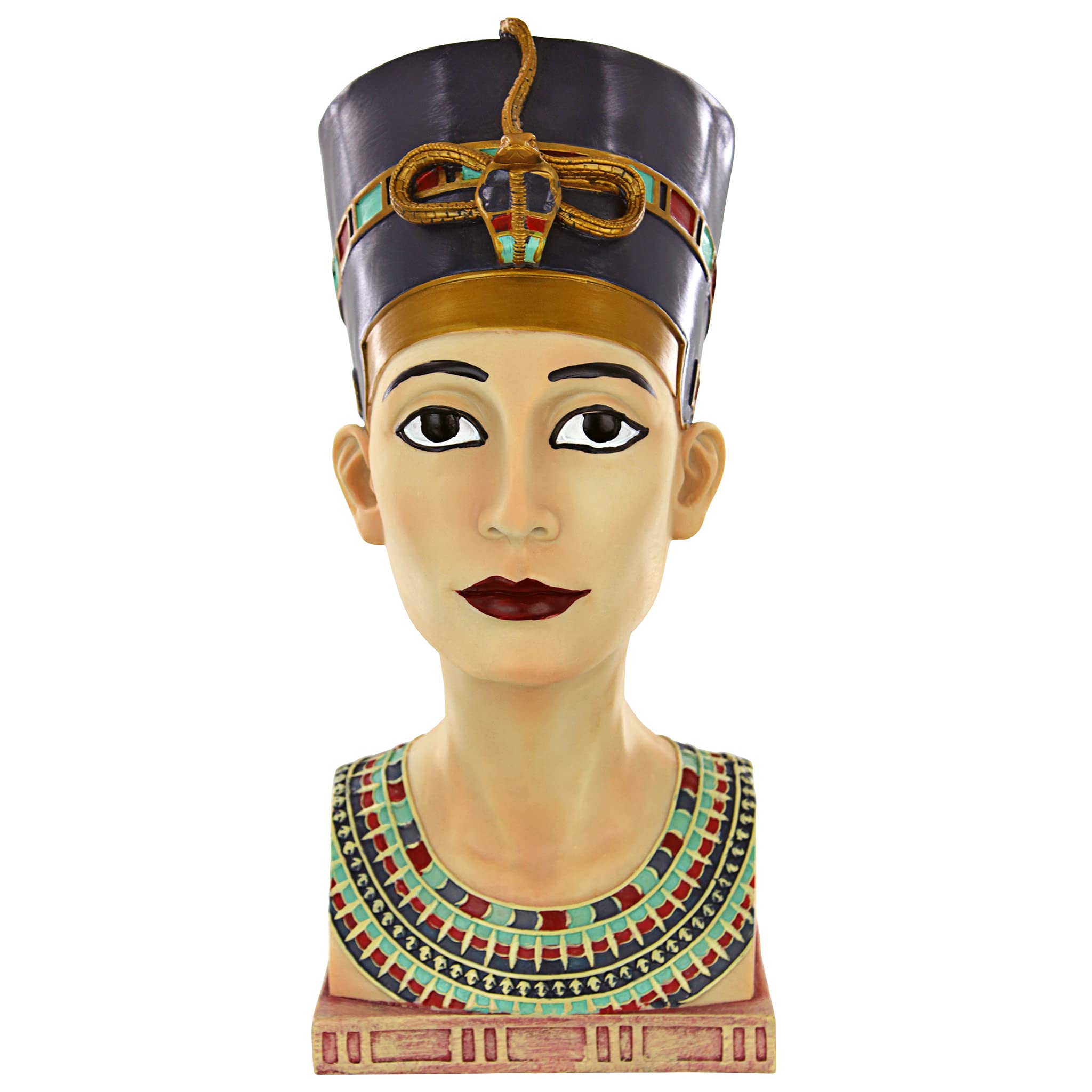 Design Toscano Egyptian Queen Nefertiti Royal Bust Statue - Large Size Home Decor for Living Room, Office, or Garden