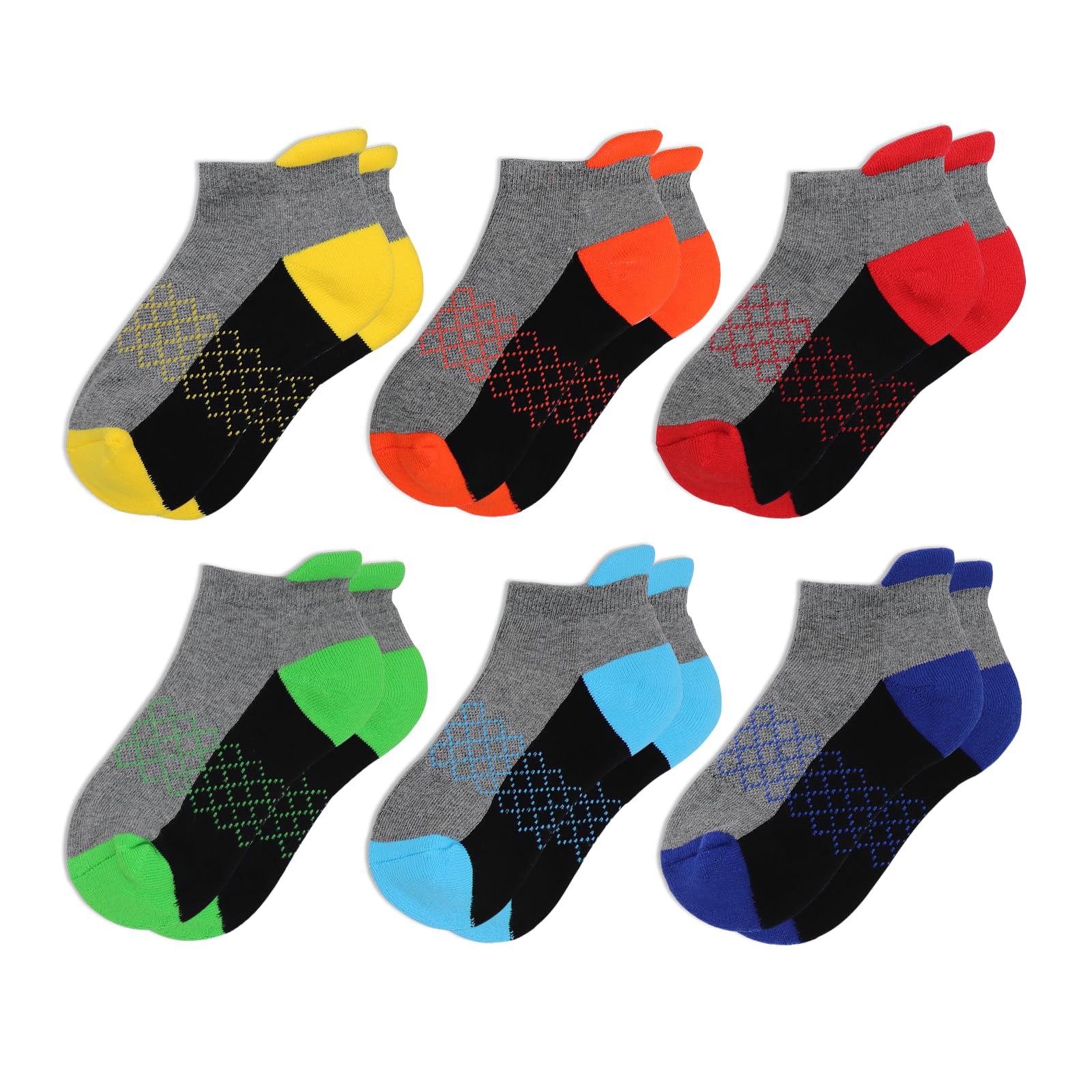 **Breathable Cushioned Kids Athletic Socks - Low Cut Ankle Socks for Boys & Girls (4-10 Years) - 6 Pairs Pack - Perfect for Running, School & Play**