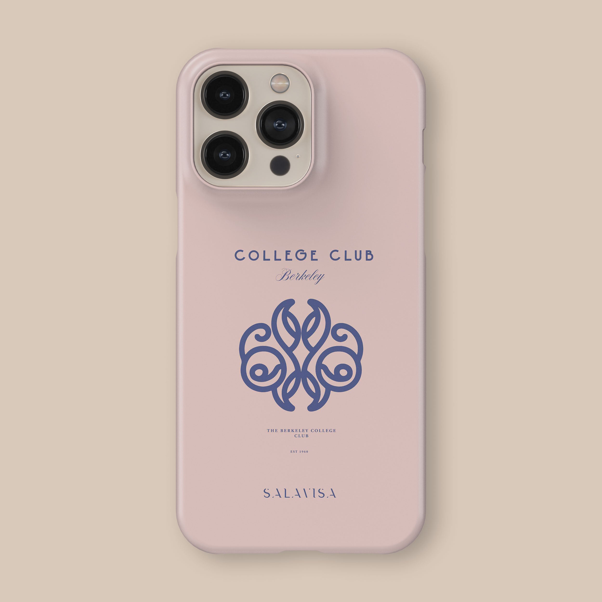 Pink College Club Phone Case for iPhone 15 14 13 12 Pro Max - Trendy Cute Girly Aesthetic Protective Cover - Perfect for School, Campus Life & Sorority Events