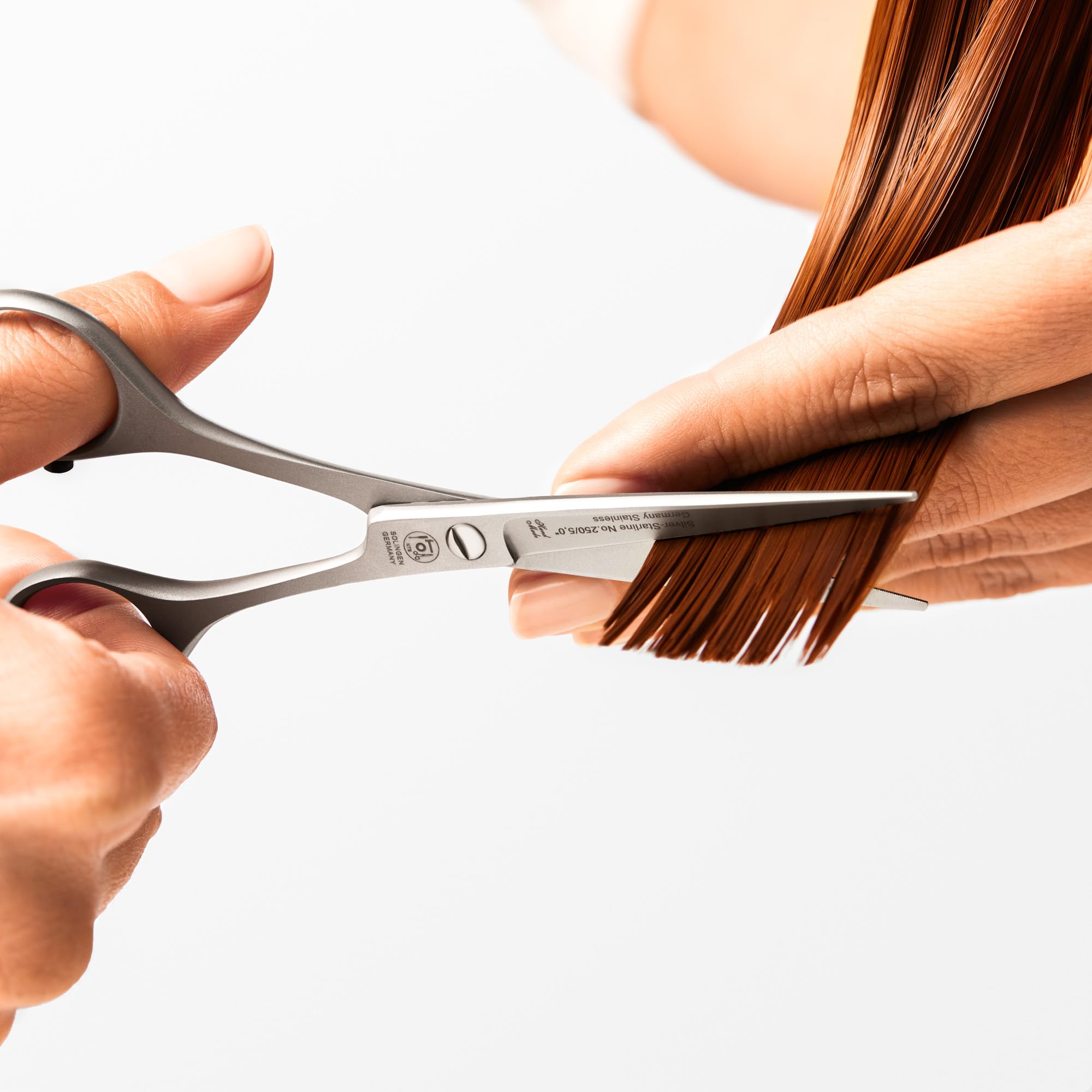 Professional NTS-Solingen Silver Line 250 Hairdressing Scissors - 5.0 Inch (12.7 cm) Satin Finish Hair Cutting Shears - Made in Germany for Precision Styling & Salon Use