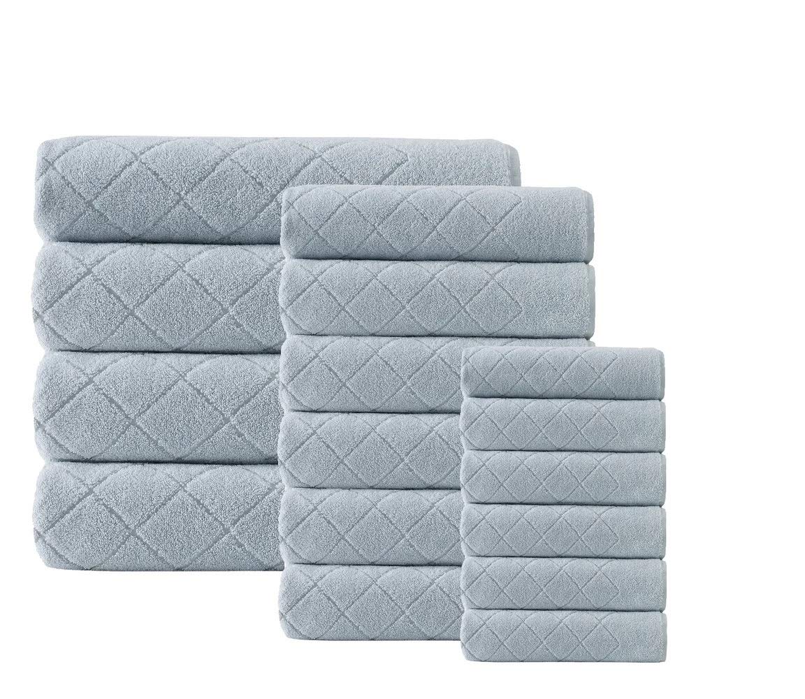 Premium Enchante Home 16-Piece Luxury Bath Towel Set - Soft, Absorbent & Quick-Drying - Sage Green Bathroom Towels for Spa, Hotel & Home Use