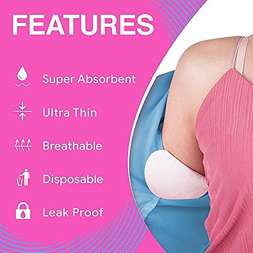 SBA Prime Disposable Underarm Sweat Pads for Hyperhidrosis & Excessive Sweating - Invisible Dress Shields for Men & Women - 10 Cotton Lining Pads (1 Pack) - Perfect for Office Wear, Formal Events & Hot Weather