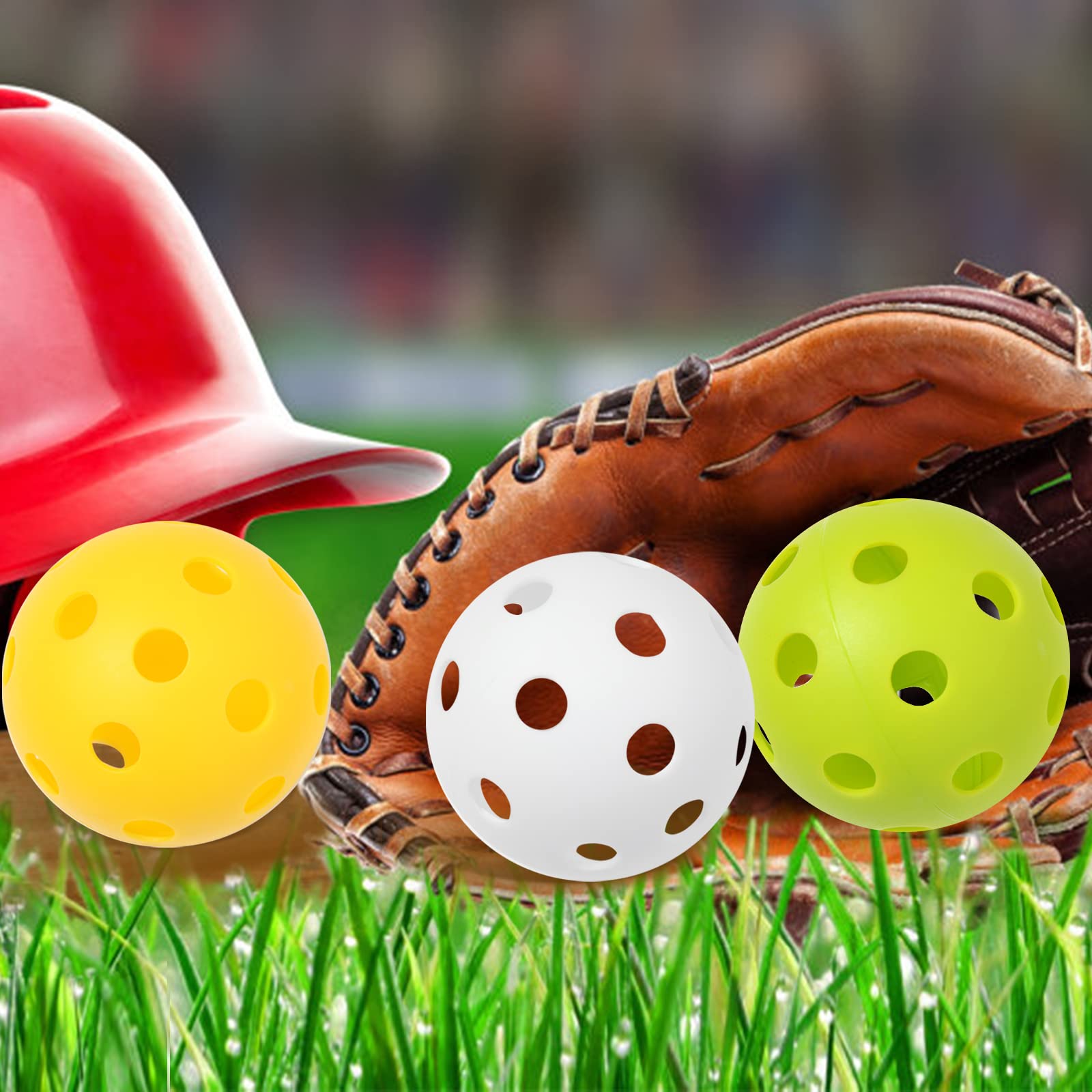 Avesfer 9 Inch Plastic Practice Baseballs - Soft Training Baseball Balls with Mesh Bag | Anti-Crack, Lightweight & Hollow Design for Indoor/Outdoor Team Drills, Batting Practice & Coaching | Perfect for Youth Leagues, Backyard Training & Baseball Skill Development