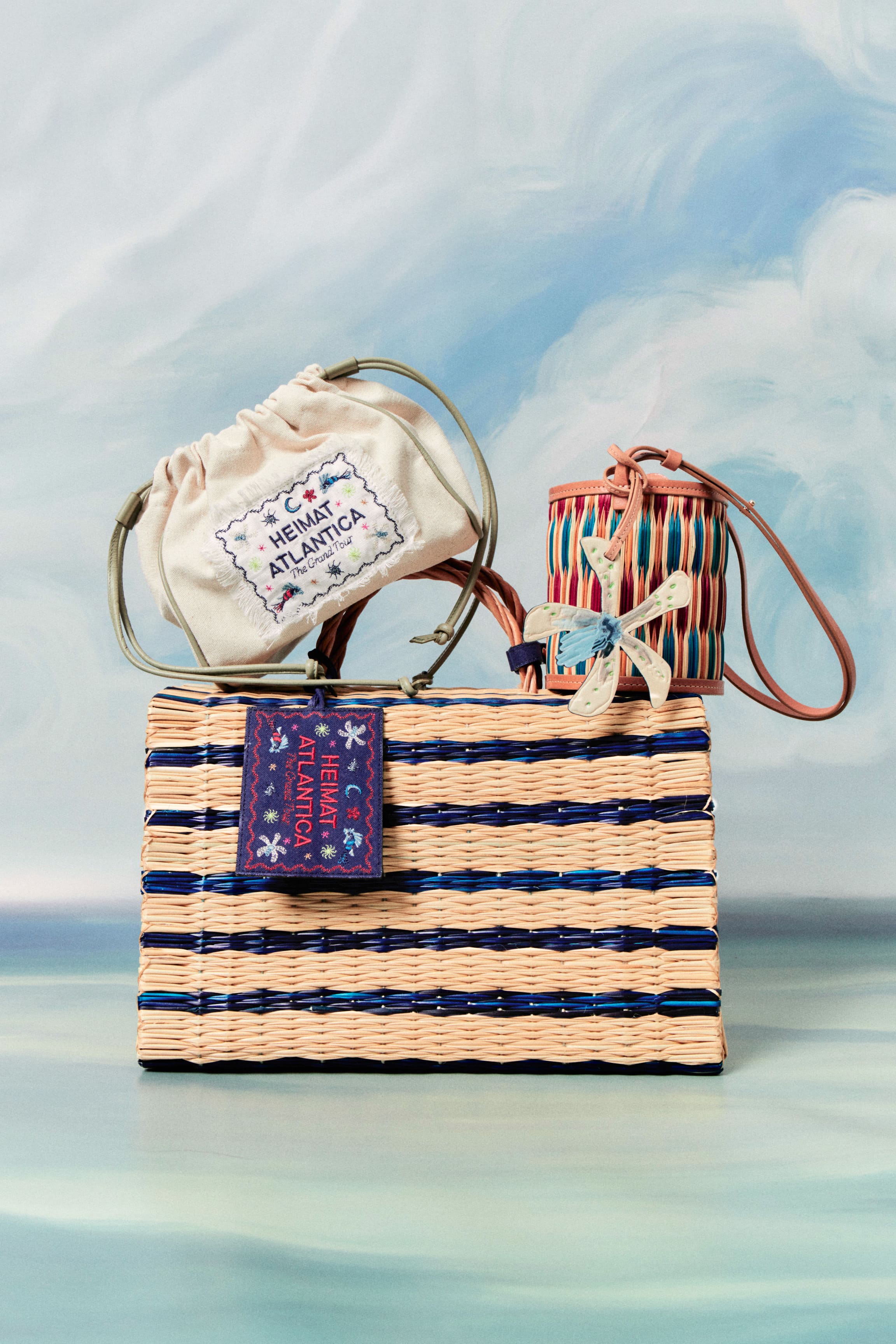 Premium Blue Beach Basket - The Grand Tour Collection - Perfect for Picnics, Outings & Beach Trips