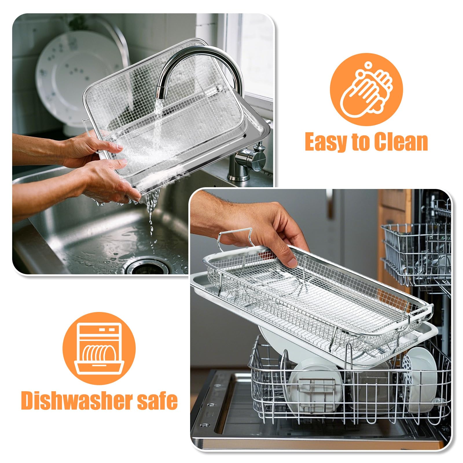 Eyourlife Stainless Steel Air Fryer Basket & Tray - 11.6
