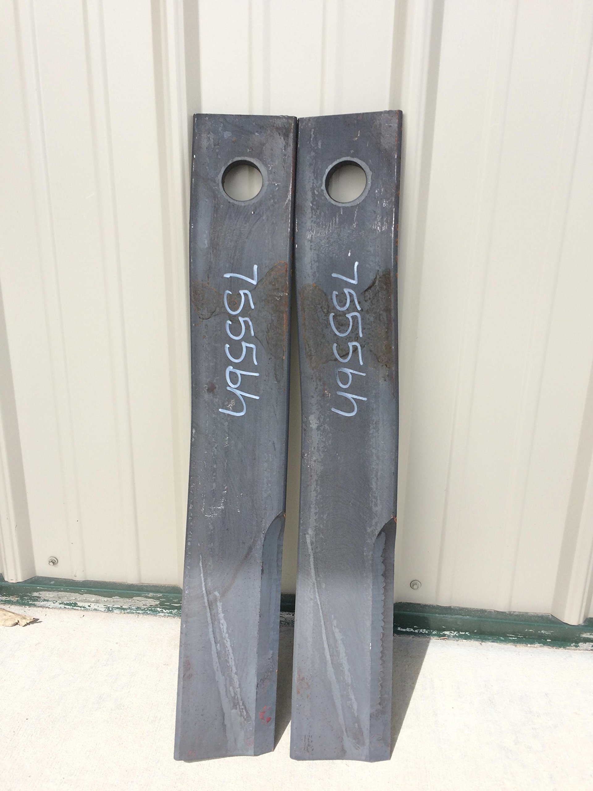 Replacement Bush Hog Rotary Cutter Blades (Set of 2) - Part #7555 - Durable Mower Blades for Agricultural & Landscaping Equipment - Perfect for Field Maintenance, Pasture Cutting & Brush Clearing
