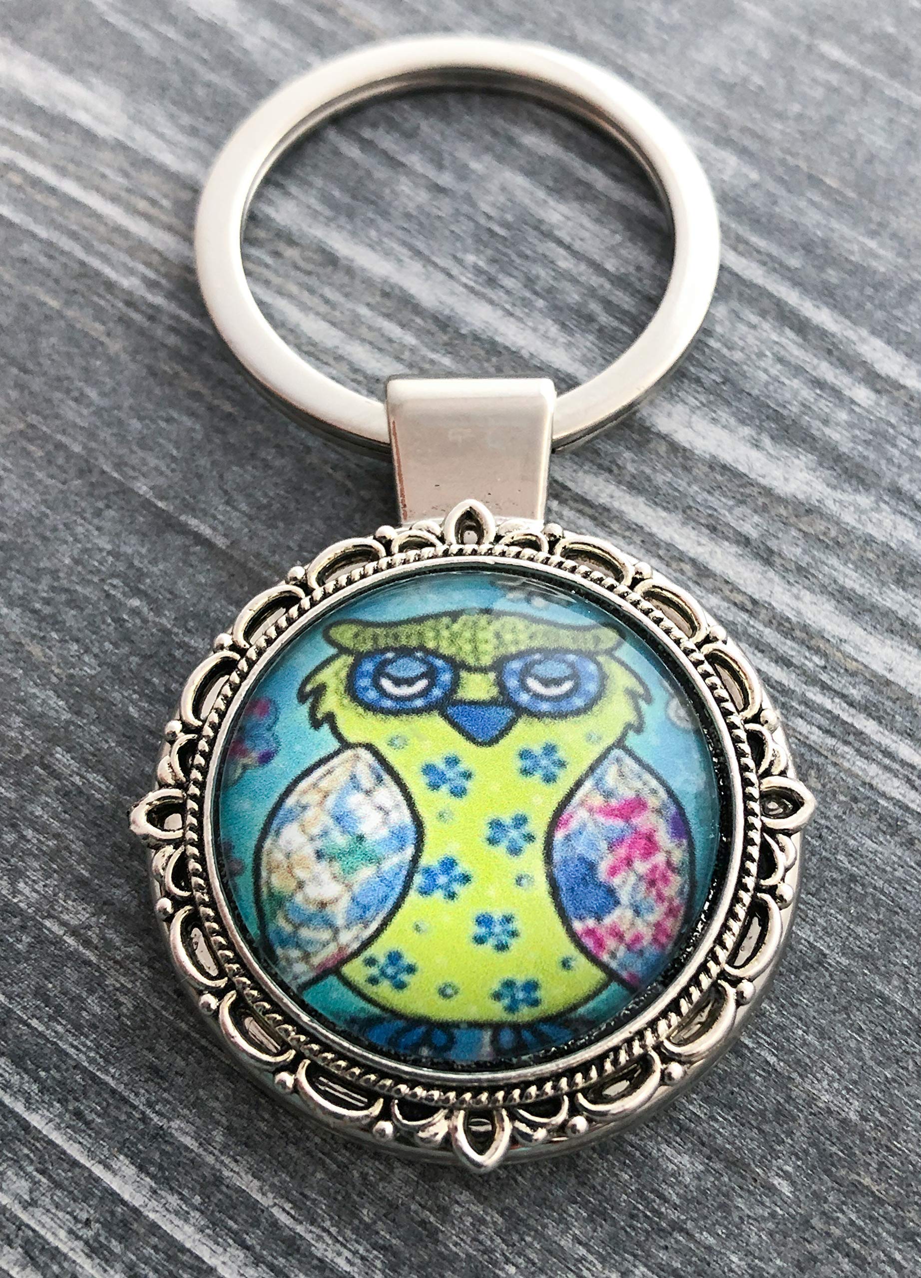 Bohemian Owl Keychain Key Holder - Handmade Leather Keyring for Women & Men - Perfect for Gifts, Home Decor, and Everyday Use