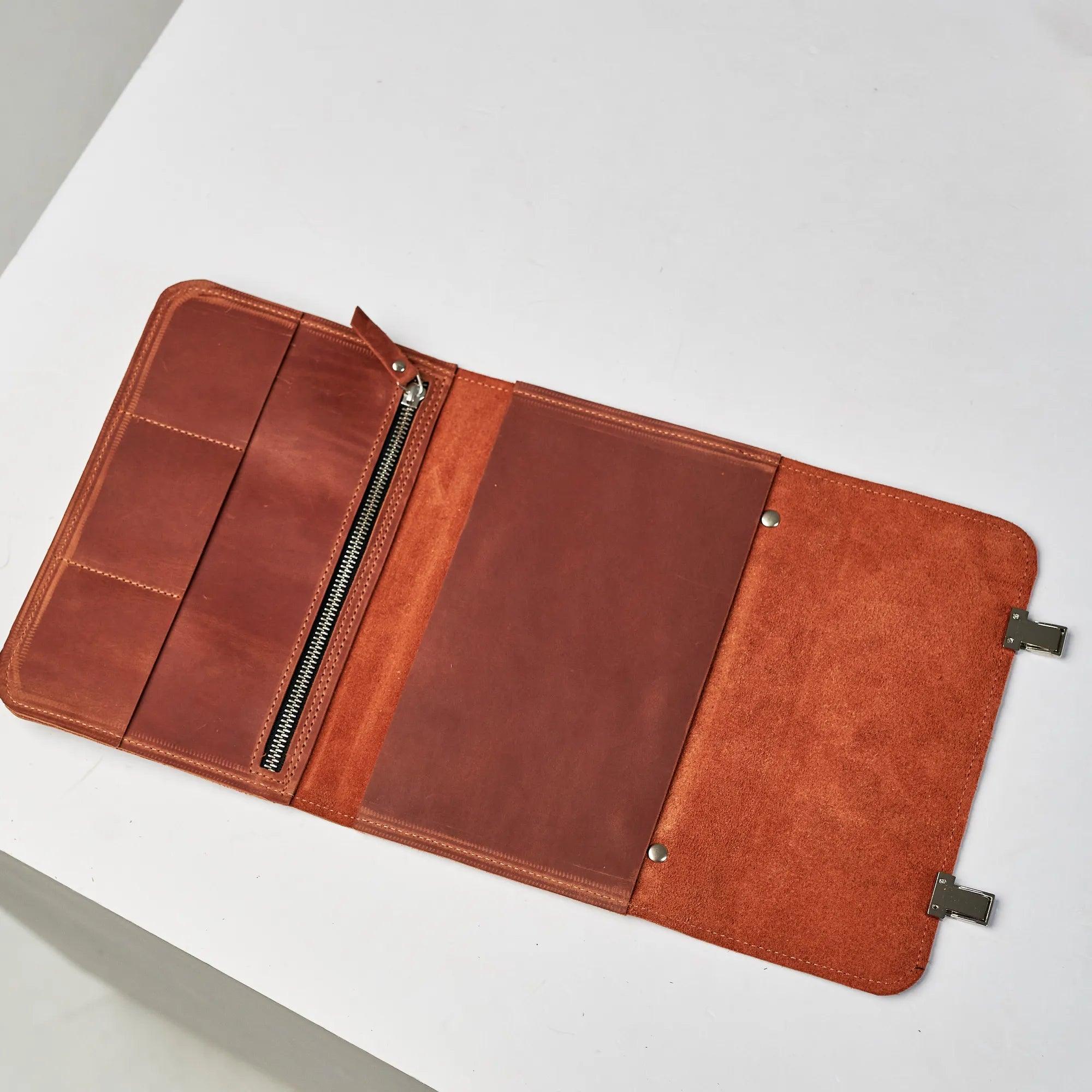 Premium PU Leather Notebook Cover with Adjustable Shoulder Strap - Stylish & Durable Laptop Sleeve for Work, School & Travel