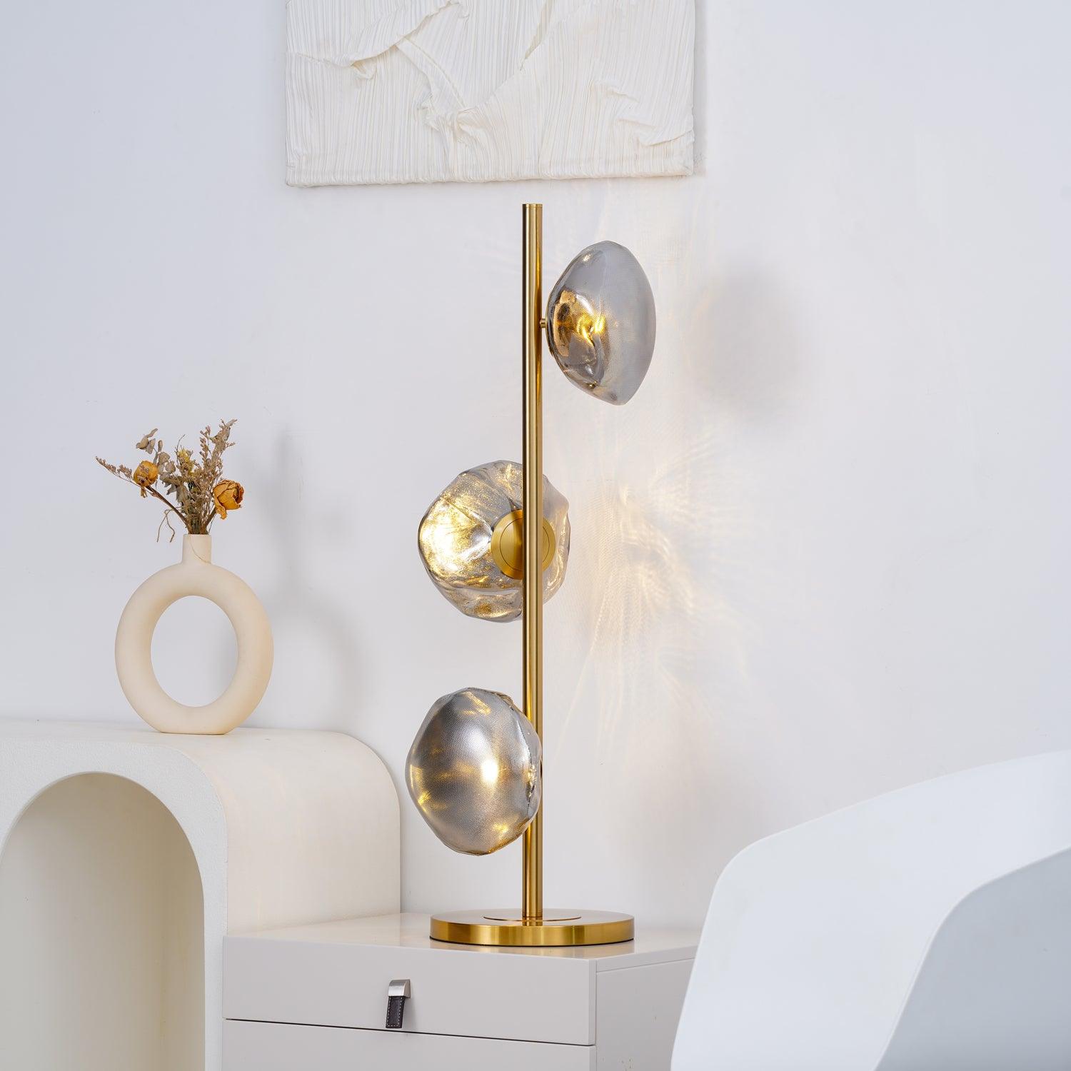 Elegant Glass Petals Table Lamp - Modern Home Decor for Bedroom, Living Room & Office - Soft Ambient Lighting for Relaxation & Reading