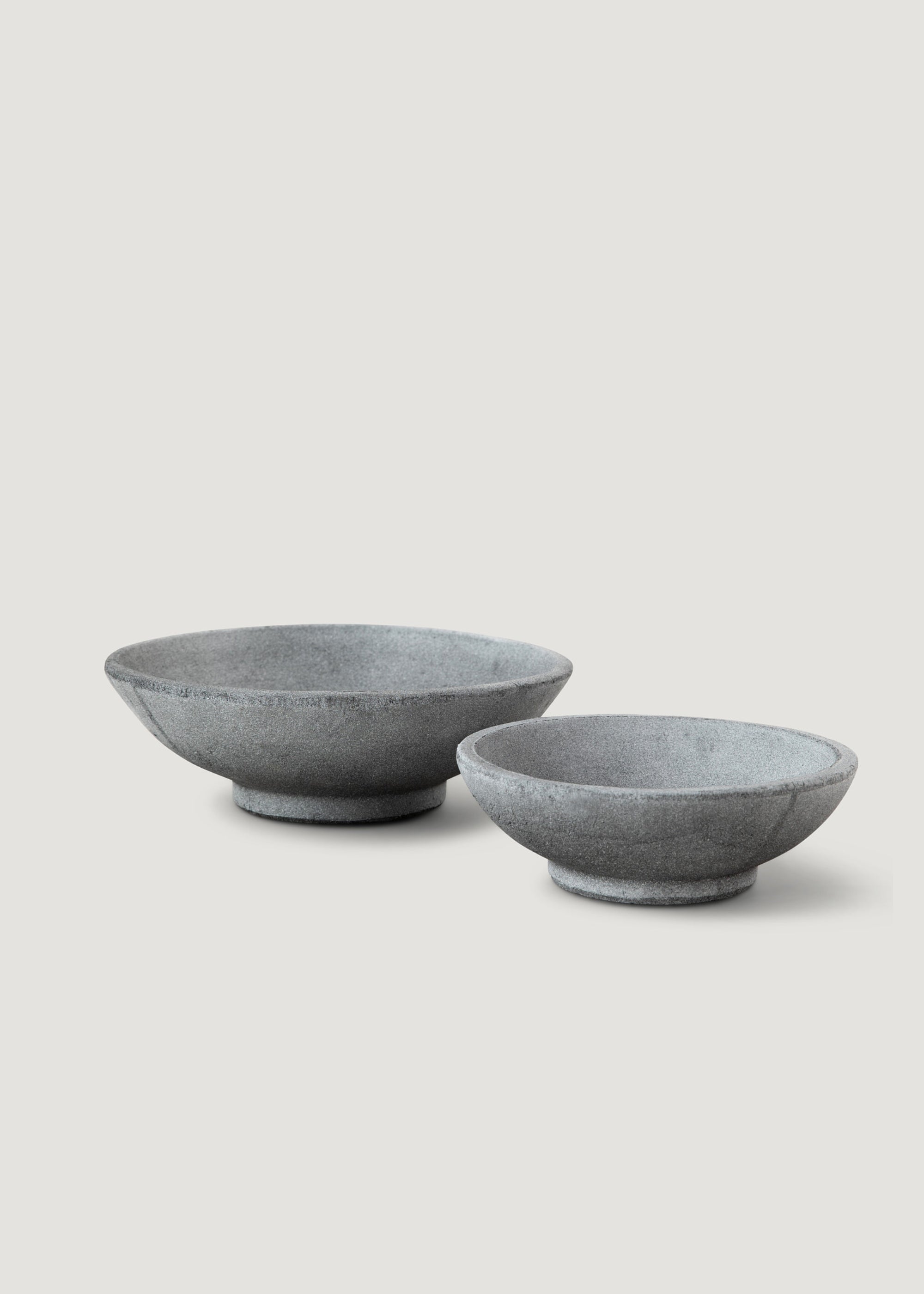 Set of 2 Handmade Black Terra Cotta Bowls - 8.75