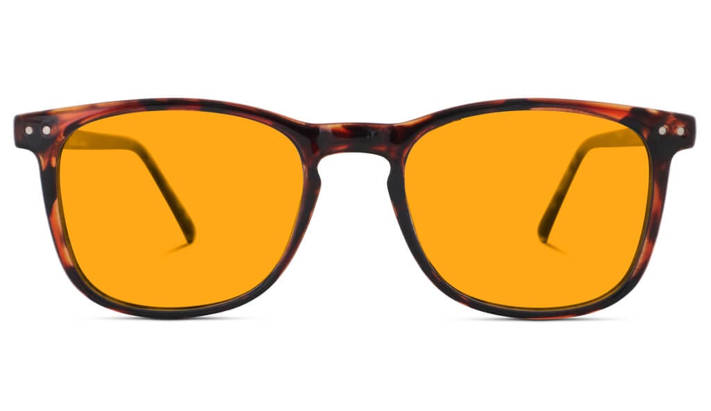 SunDown Taylor Blue Light Blocking Glasses - Tortoise Frame with Prescription Lenses for Eye Strain Relief & Better Sleep