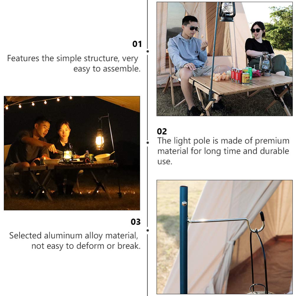Cabilock Aluminum Alloy Camping Lamp Shelves Set - Portable Foldable Hanging Light Stand for Camping, Hiking & Outdoor Adventures - Perfect for Tents, Backyards & Patios