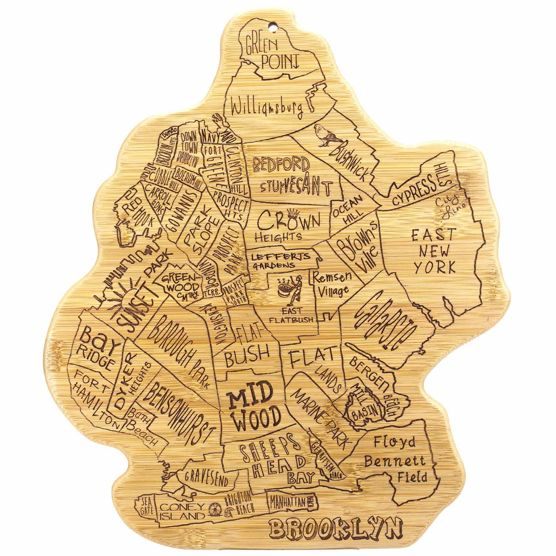 Premium Brooklyn Style Wood Cutting Board - 13.5