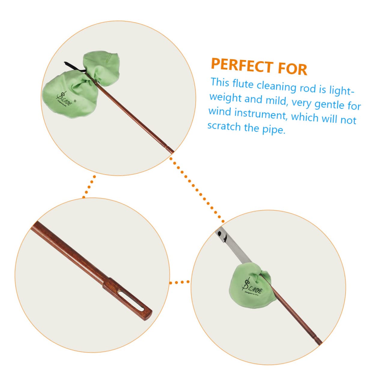 Premium Saxophone & Clarinet Cleaning Swab - Solid Red Wood Flute Cleaner for Woodwind Instruments | Perfect for Professional Musicians & Students