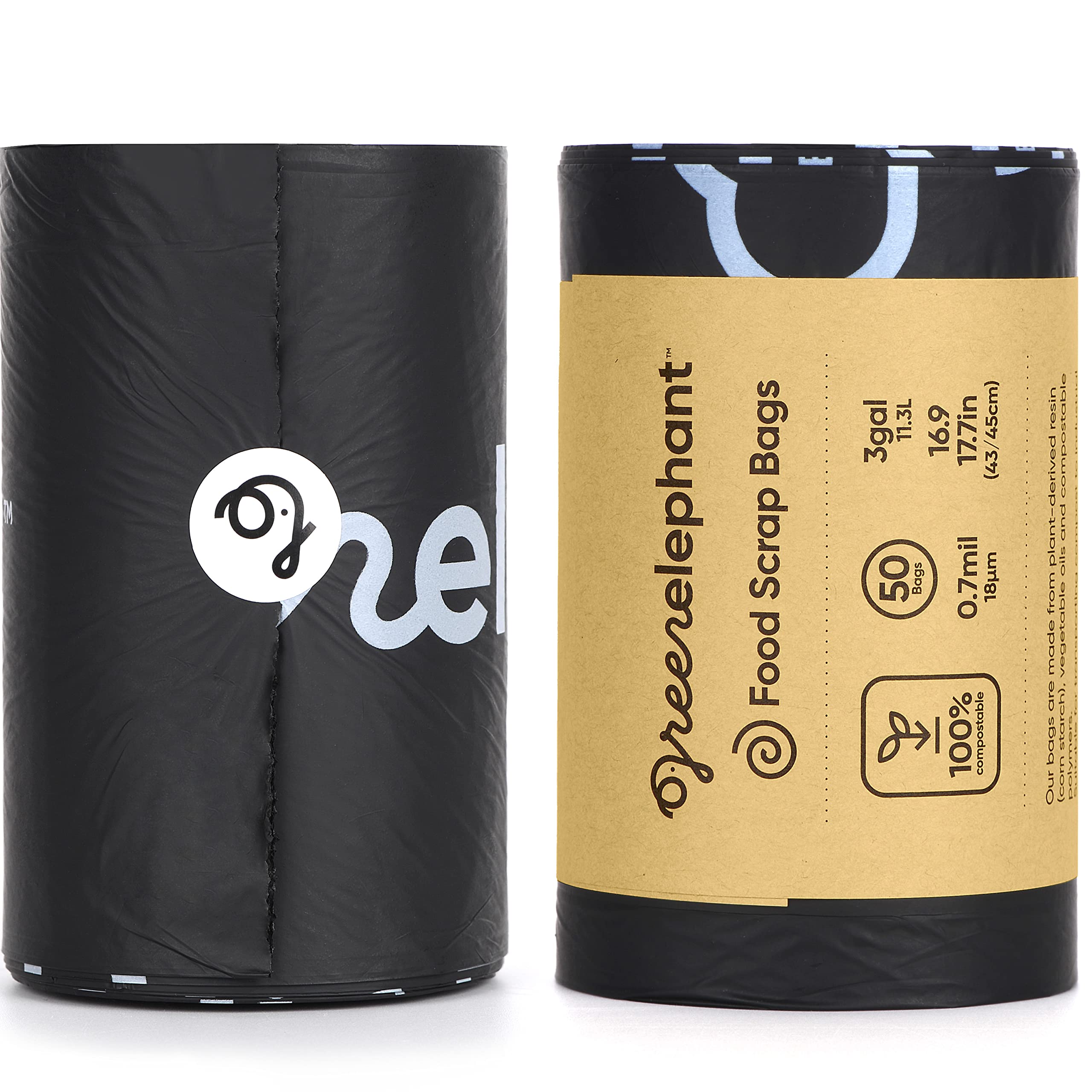 Green Elephant 3 Gallon Compostable Trash Bags - 100 Count (2 Pack) | Biodegradable Kitchen Waste Bags for Food Scraps, Yard Waste & Compost Bin Liners | Eco-Friendly Small Trash Bags for Home, Office & Garden Use
