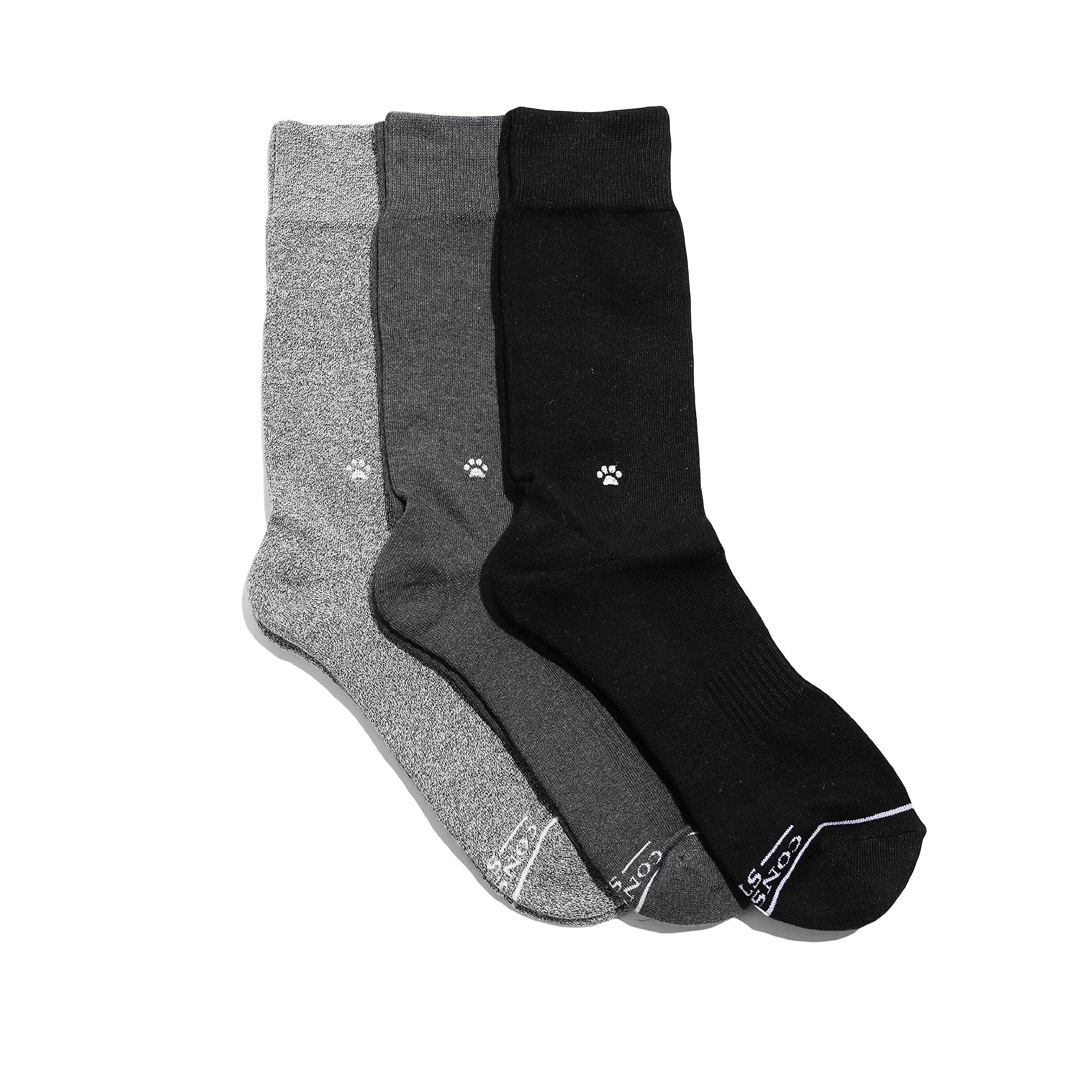 Conscious Step Men's Fair Trade Organic Cotton Crew Socks 3-Pack - Gray, Size US 8-13 | Eco-Friendly & Comfortable Everyday Socks | Supports Best Friends Animal Society Dog Sanctuary | Perfect for Work, Gym & Casual Wear