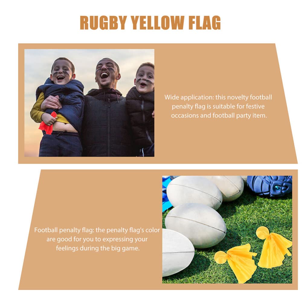 Official Football Referee Penalty Flag Set - 4pcs Yellow & Red Tossing Challenge Flags for Soccer & American Football Games | Sports Accessories for Referees, Coaches & Training Sessions