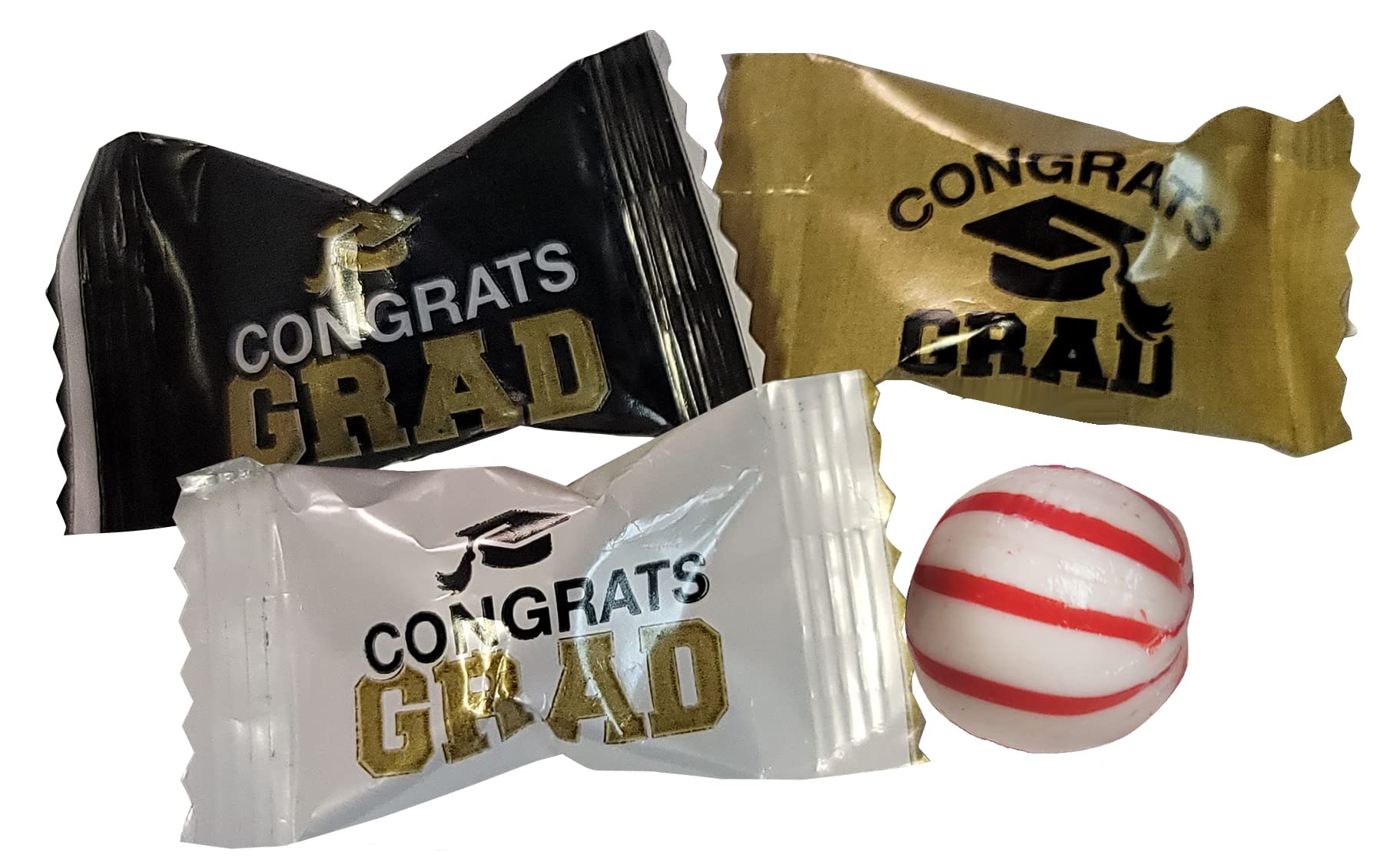 Peppermint Candy for Graduation - 100 Individually Wrapped Mints - Congratulations Graduation Treats - Perfect for Graduation Parties, Gift Bags & School Events