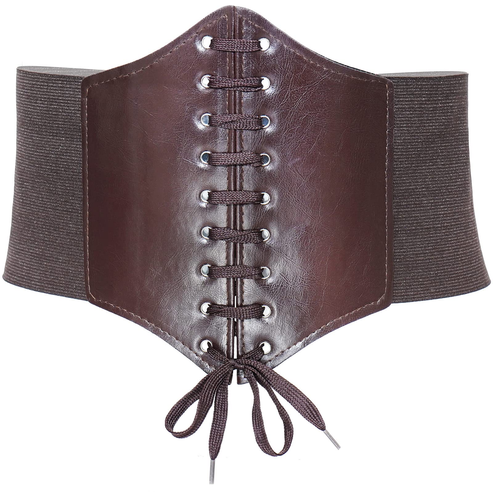Vintage Wide Corset Belt for Women - Lace-Up Elastic Waist Cincher Belt for Waist Training & Body Shaping | Perfect for Gothic, Steampunk & Burlesque Outfits