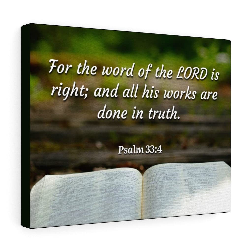 Christian Wall Art Bible Verse Print - Psalms 33:4 'Done in Truth' Scripture Wall Decor - Ready to Hang Inspirational Gift for Home, Church & Office