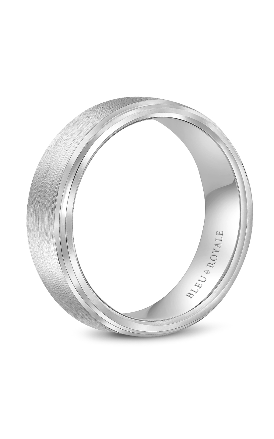 Bleu Royale Men's Wedding Band RYL 036W65 - 14K White Gold Classic Ring for Grooms & Engagement - Perfect for Weddings, Anniversaries & Special Occasions