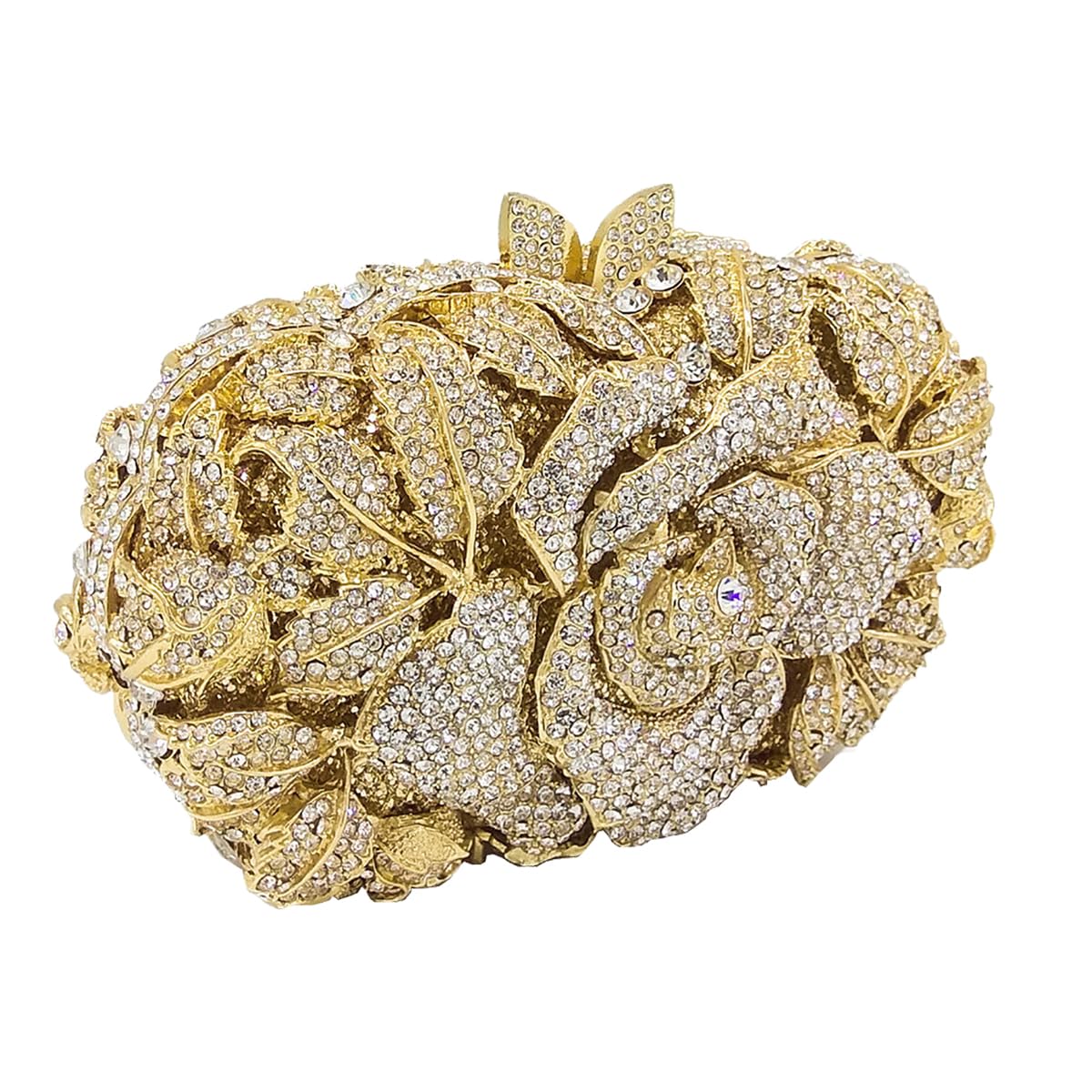 Sparkly Rhinestone Evening Clutch Purse for Women - Rose Crystal Wedding Party Handbag - Perfect for Cocktail Events, Prom, Bridal Accessories & Special Occasions