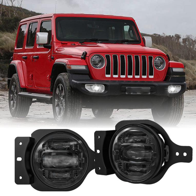 2-Pack 4 Inch LED Fog Lights Compatible with Jeep Wrangler JL 2018-2020 - Durable Off-Road Lighting for Enhanced Visibility in Fog, Rain & Night Driving