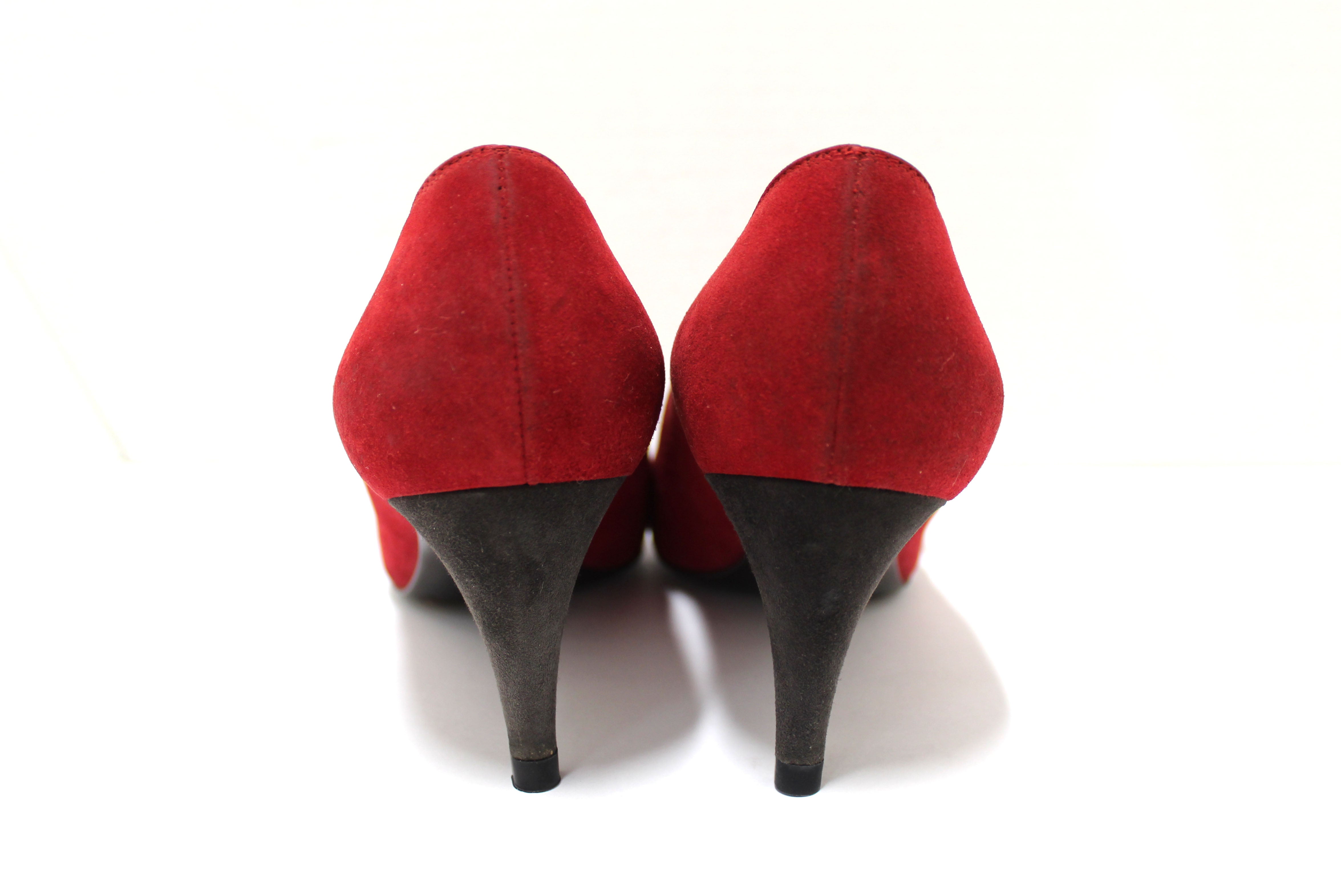 Authentic Louis Vuitton Deep Red Suede Leather Heel Shoes Women's Size 38 | Luxury High Heels for Parties, Weddings & Evening Events