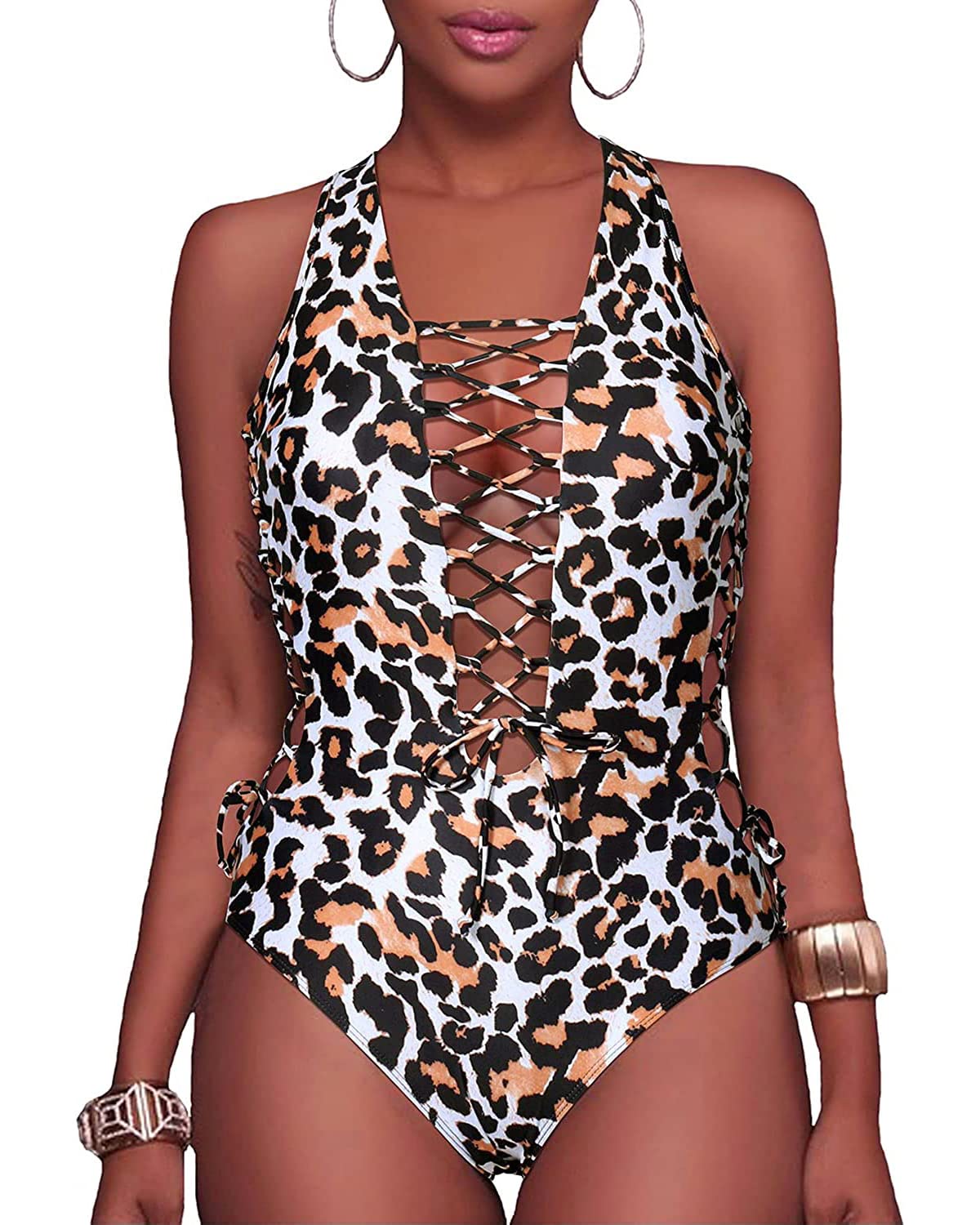 Sexy One Shoulder Monokini Swimsuit for Women - Lace Up One Piece Bathing Suit | Beach Vacation, Pool Party, Summer Swimwear