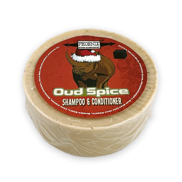 Phoenix Shaving Oud Spice Conditioning Shampoo Bar for Men - All Natural Hair Care with Exotic Spice Scent - Perfect for Travel & Gym Use