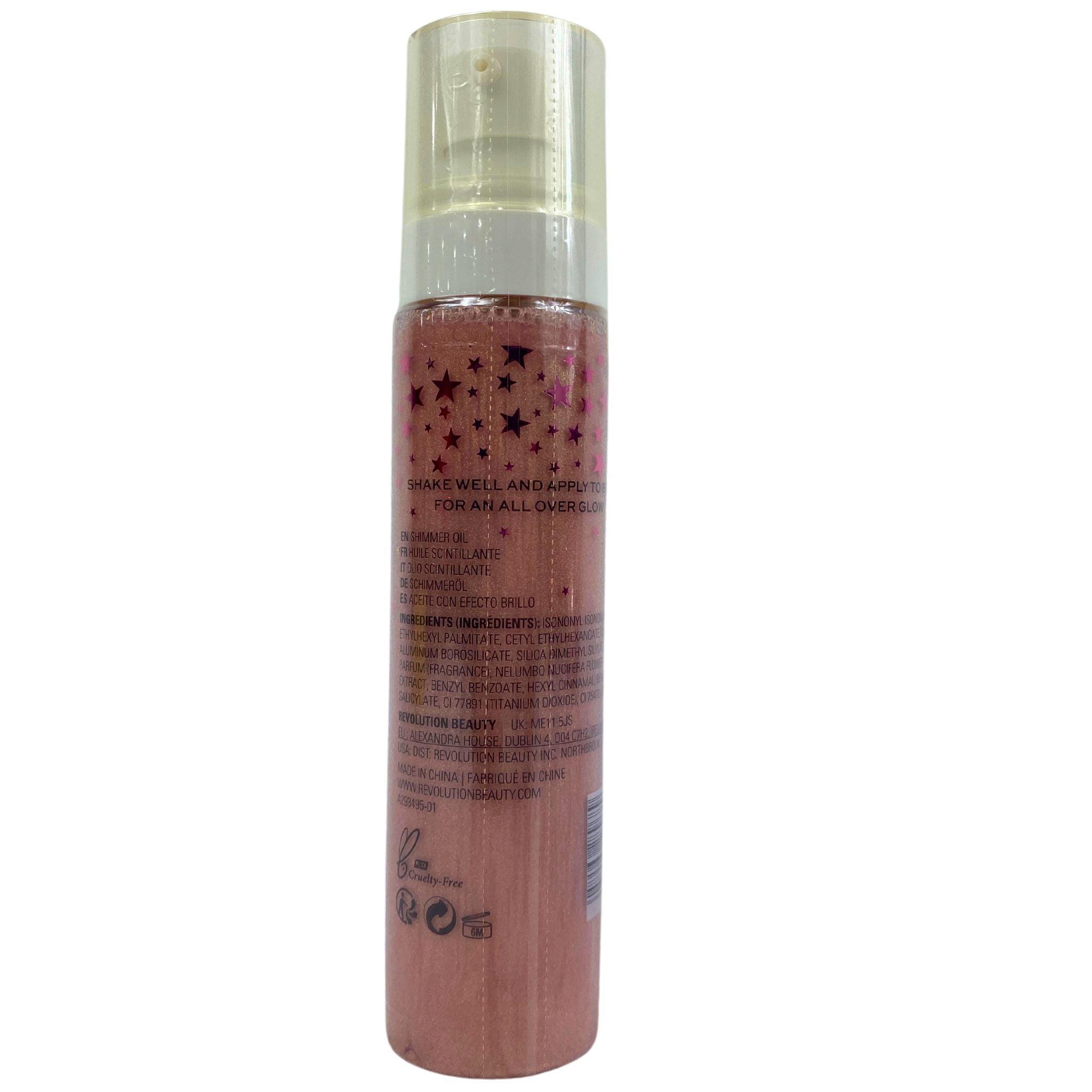 Makeup Obsession London Shy Blush Shimmer Glow Body Oil 3.38oz (36 Pcs) - Hydrating & Illuminating for Face & Body, Perfect for Parties & Date Nights