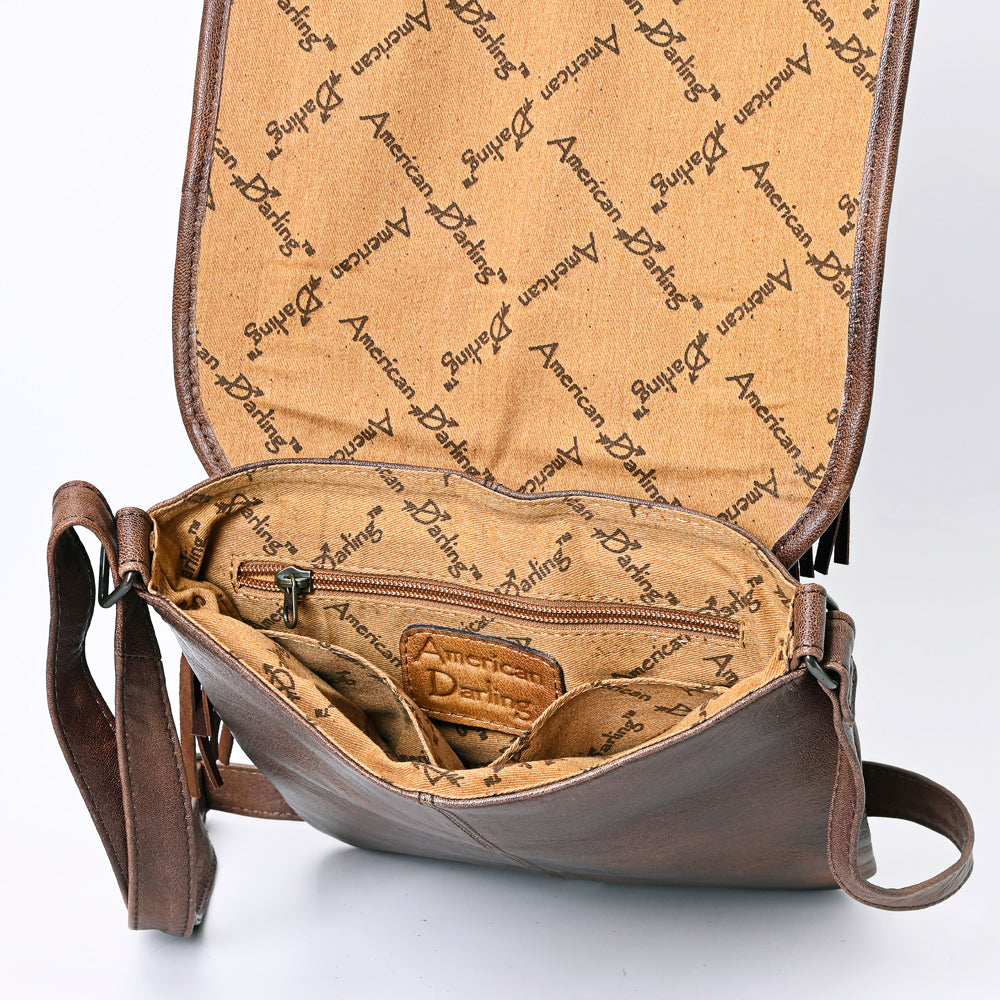 American Darling ADBG1074 Genuine Leather Women's Western Handbag - Hand Tooled Hair-On Cowhide Purse for Cowgirl Style, Rodeo Events & Country Fashion Accessories