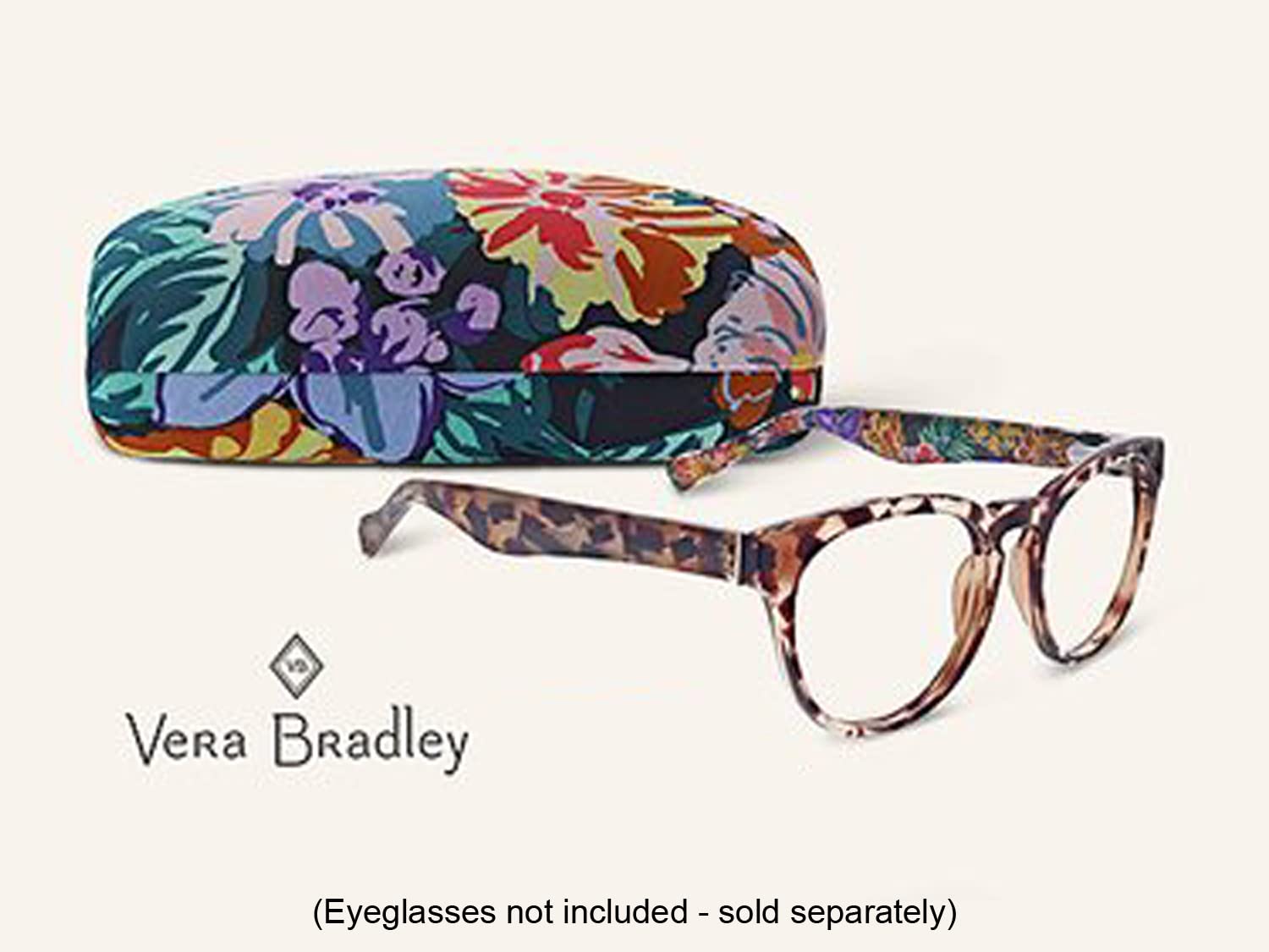 Vera Bradley Sunglasses & Eyeglasses Hard Shell Protective Case - Durable Clamshell Design for Travel, Storage & Everyday Use