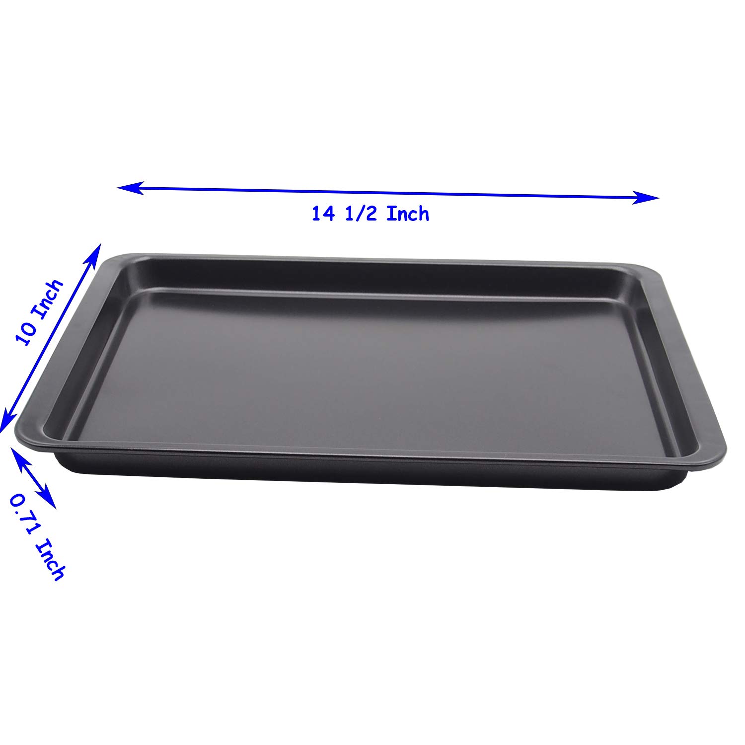 2-Pack Nonstick Carbon Steel Baking Sheets - 10x14.5 Inch Cookie Pans (9x13 Inch Inner) - Heavy Duty Commercial Grade Bakeware for Cookies, Pizza, Roasting Veggies & Sheet Cake Baking