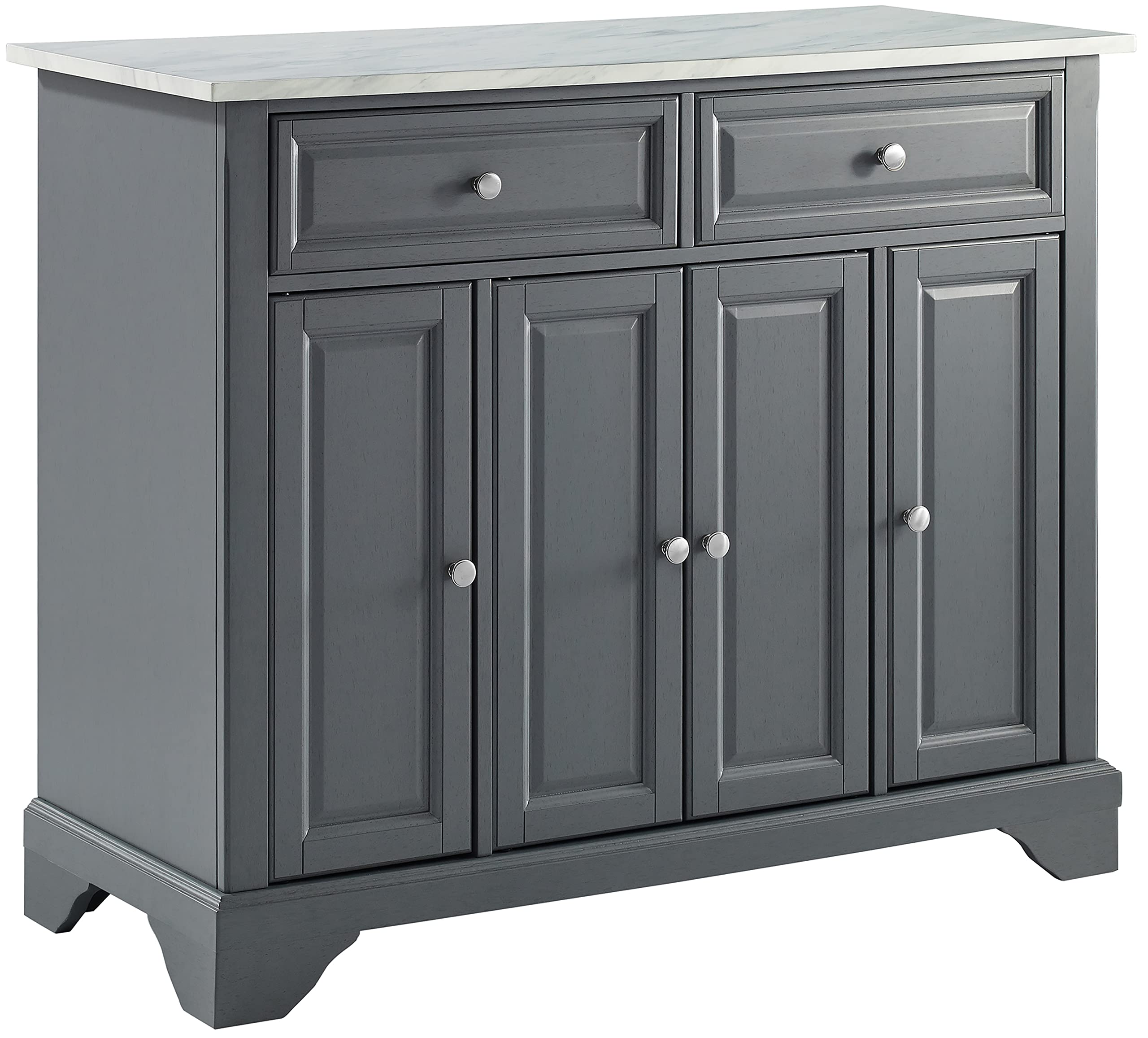 Crosley Avery Kitchen Island with Storage Shelves - Microwave Stand, Coffee Bar Station, Gray - Perfect for Small Kitchens, Breakfast Nooks & Home Bar Setups