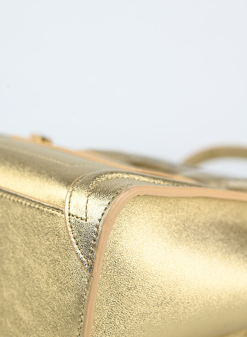 Celine Luggage Nano Handbag in Gold - Luxury Leather Tote for Women, Perfect for Work, Travel & Everyday Use