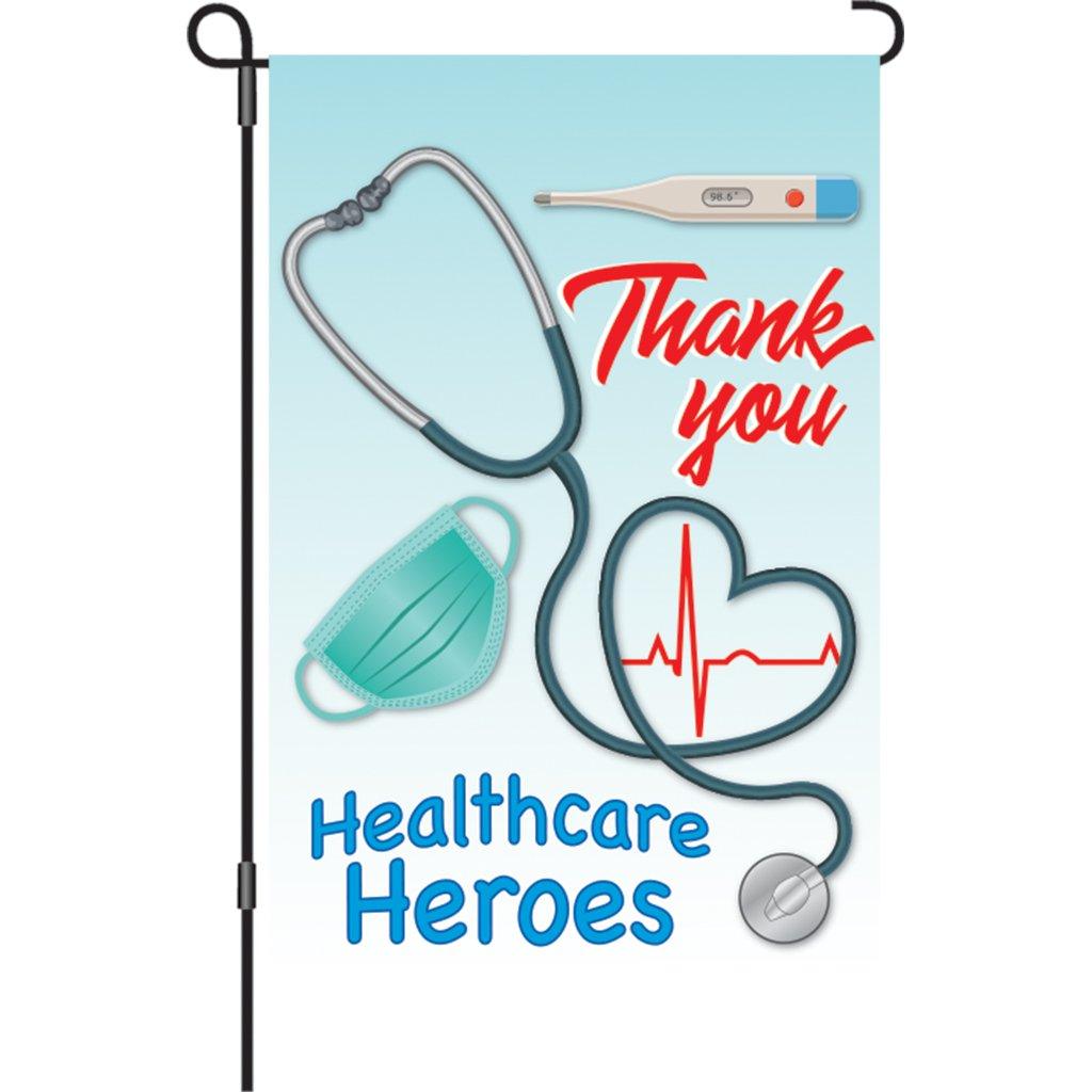 12 Pack American Flag Healthcare Heroes Thank You Banner - Perfect for Hospitals, Clinics & First Responders Appreciation Events