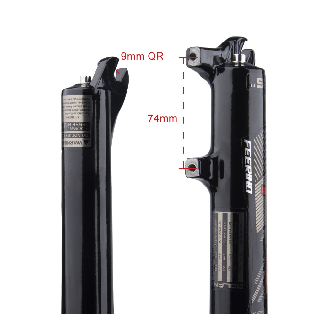 BOLANY 26/27.5/29 Inch MTB Air Suspension Fork - 120mm Travel, Rebound Adjust, 1/8 Straight/Tapered Tube, Manual/Remote Lockout, QR 9mm Front Fork for Mountain Biking & Trail Riding