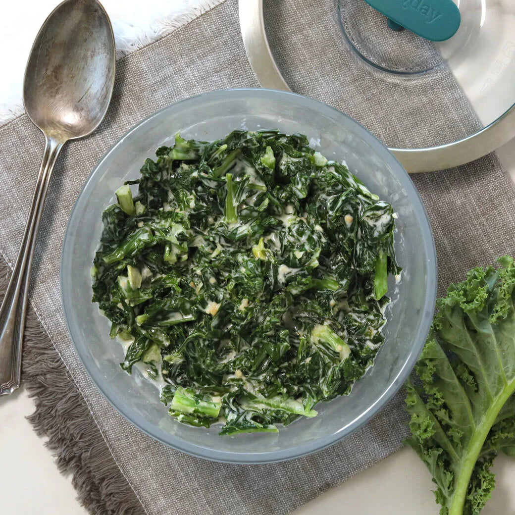 Organic Creamed Kale Microwaveable Side Dish - Quick & Healthy Ready-to-Eat Vegetable for Busy Weeknights, Meal Prep & Keto Diets