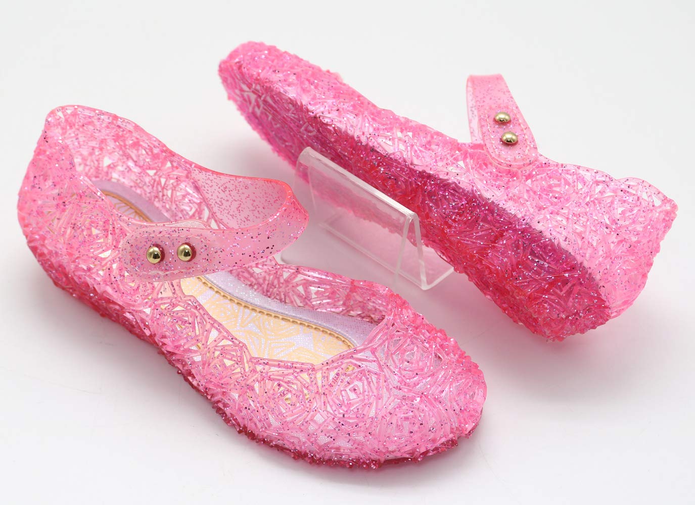 **YouKD Girls Princess Cosplay Shoes - Sparkly Jelly Sandals for Dress Up & Costume Play | Perfect for Halloween, Birthday Parties & Themed Events**