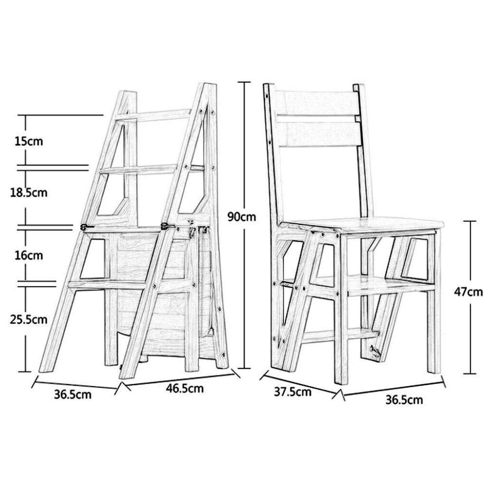 NEVKA 4-Step Foldable Wooden Step Stool for Kitchen, Home & Garden - Multifunctional Ladder Stool for Indoor Use, Flower Stand, Shoe Bench (D)
