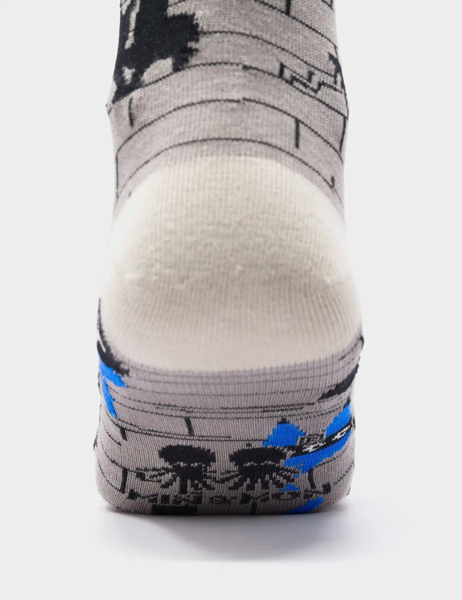 Gray Socks with Subway Motive - Comfortable Cotton Crew Socks for Men & Women - Perfect for Daily Wear, Work, and Commuting
