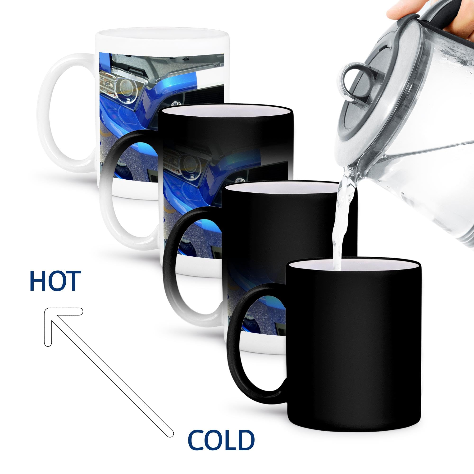 3D Rose New Mustang Cobra Beauty Ceramic Coffee Mug, 11 oz - Perfect for Car Enthusiasts, Office Use & Gift Giving
