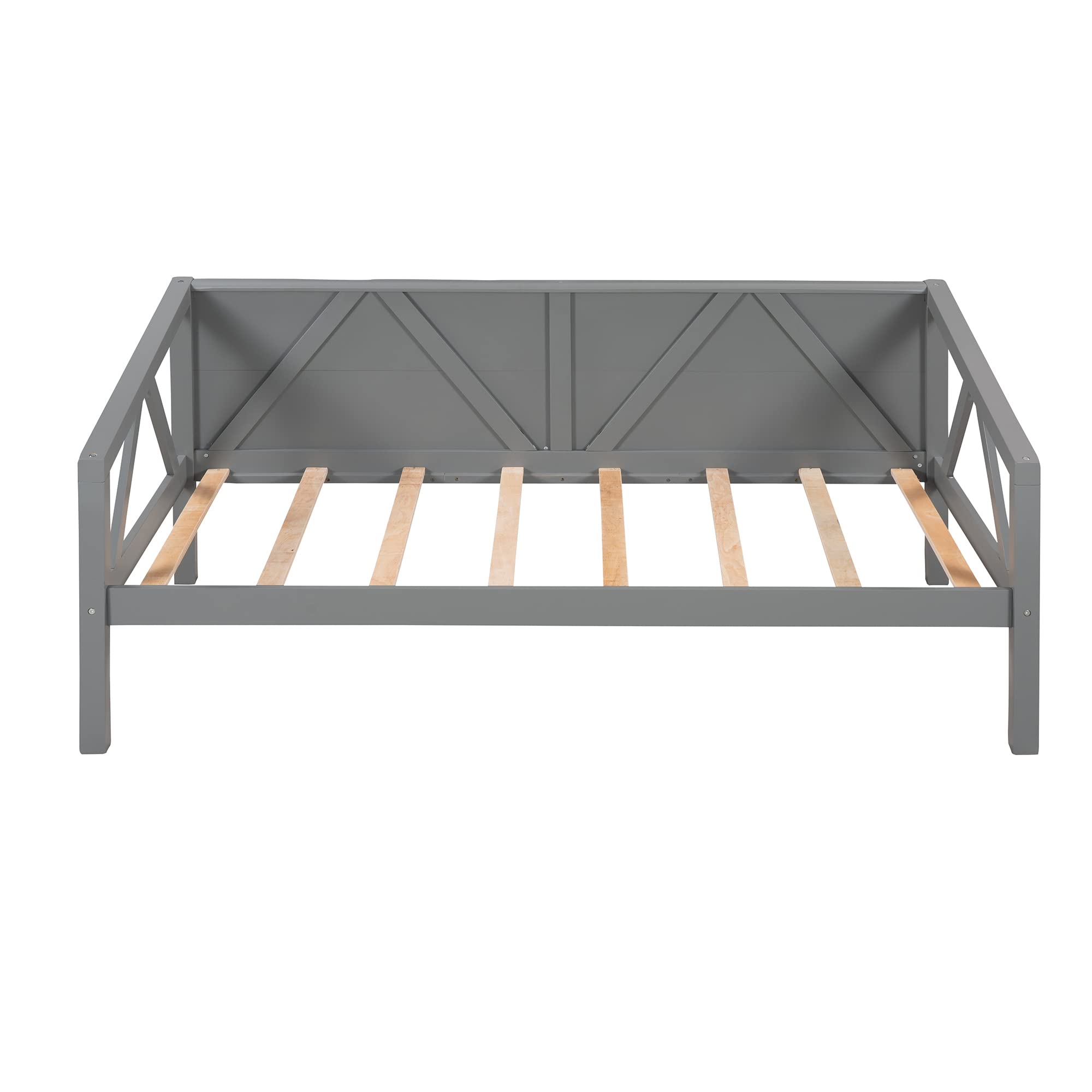 SOFTSEA Twin Daybed Frame - Sturdy Wood Platform Bed with Wood Slats & Triangle Support | Space-Saving Sofa Bed for Small Bedroom, Living Room, Guest Room & Dorm | Perfect for Lounging, Napping & Extra Seating